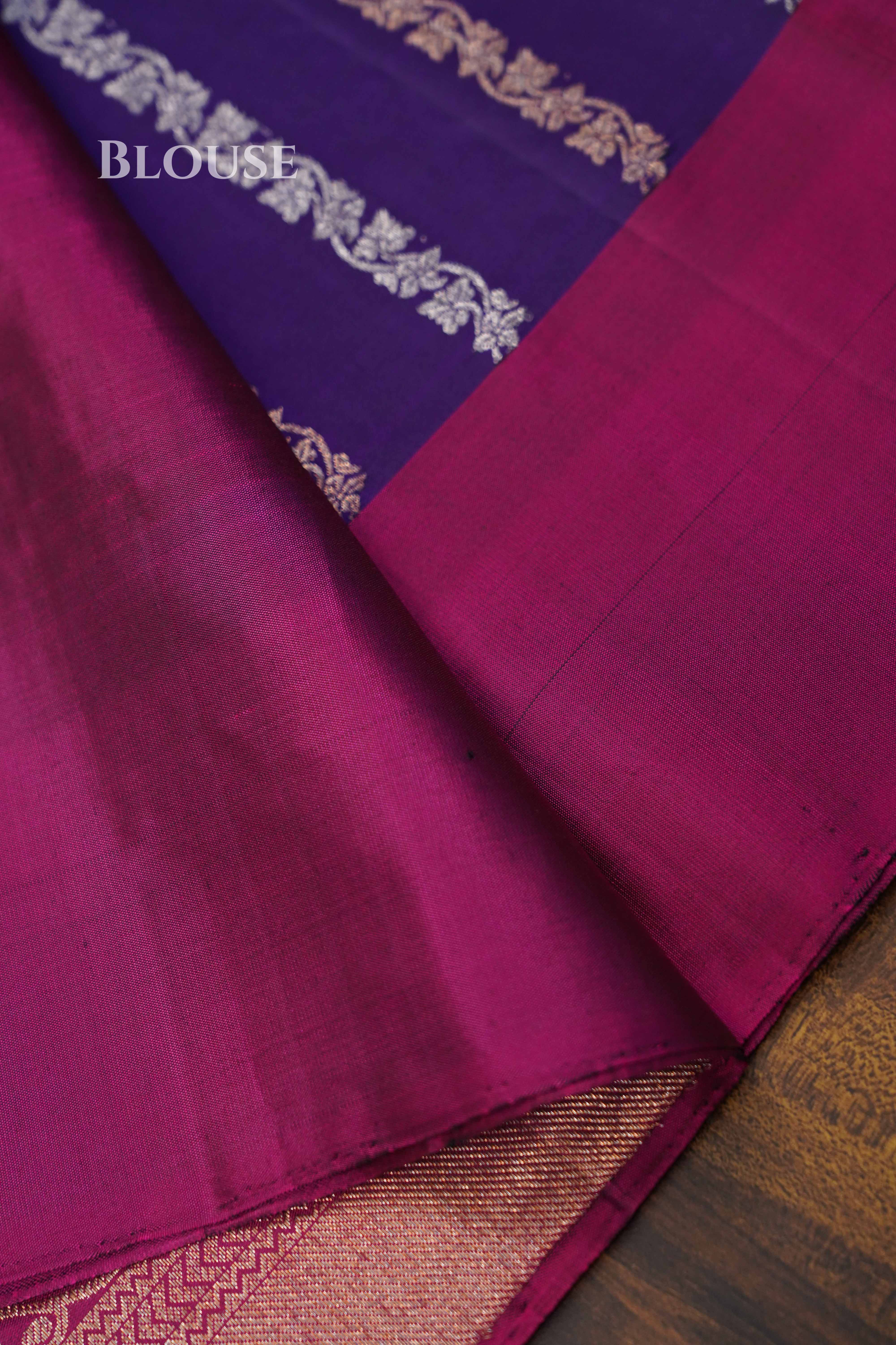 Royal Purple With magenta Pure Soft Silk Saree QUEENS ALMIRAH