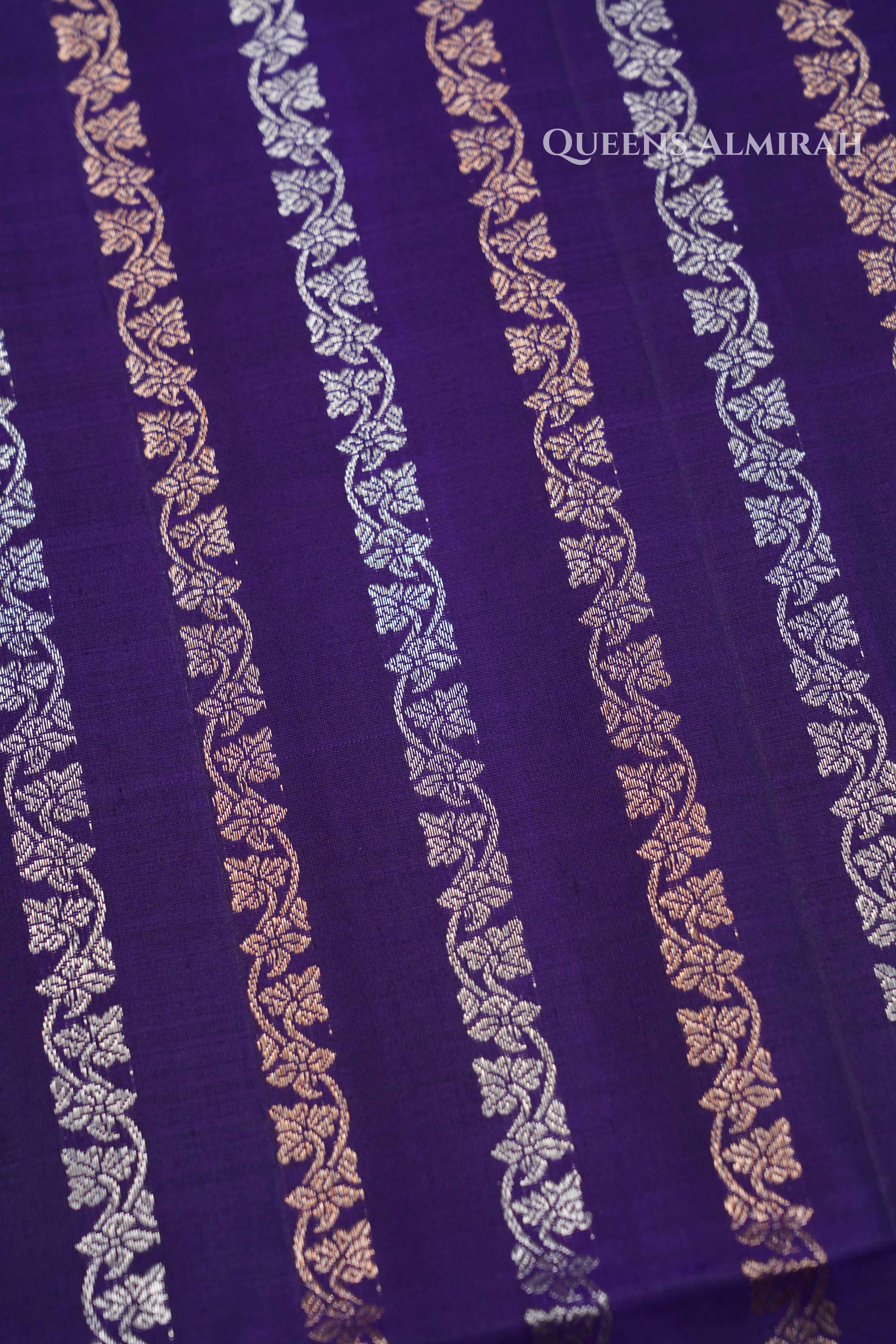 Royal Purple With magenta Pure Soft Silk Saree QUEENS ALMIRAH