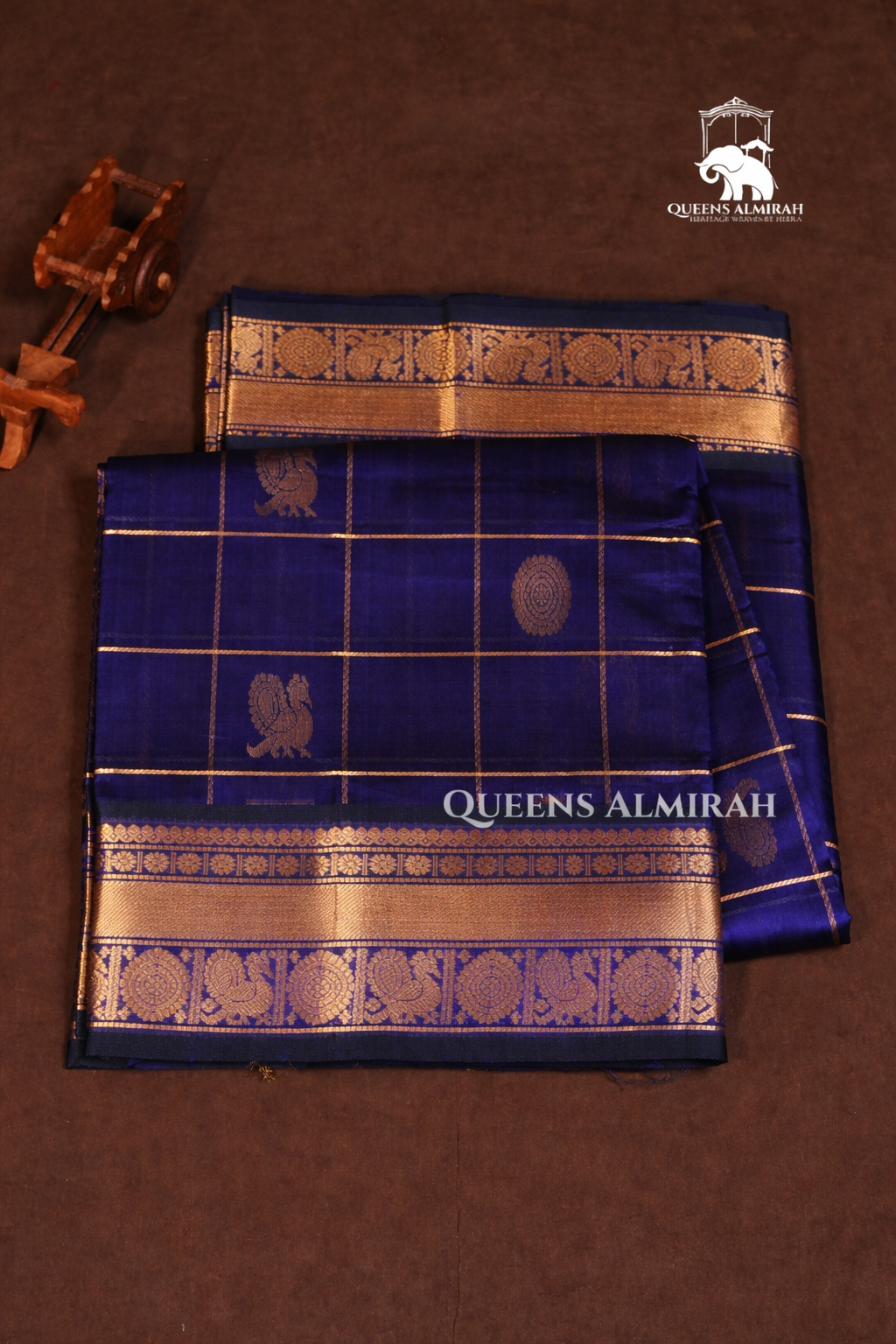 Navy Blue Pure Silk Cotton Saree
