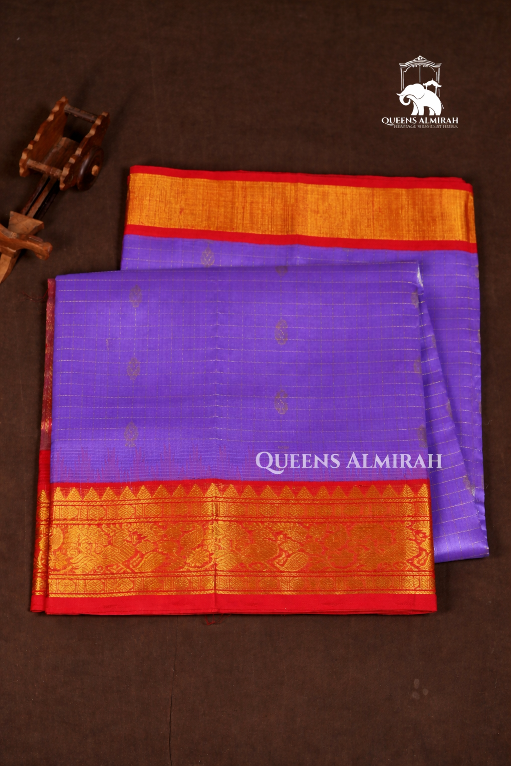 Lavender With Red Pure Kanchi Silk Cotton Saree