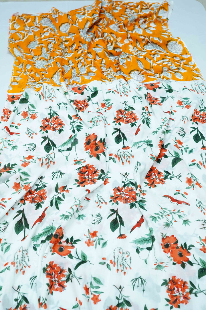 WHITE MULMUL COTTON SAREE 2 - Queens Jewel Emporium