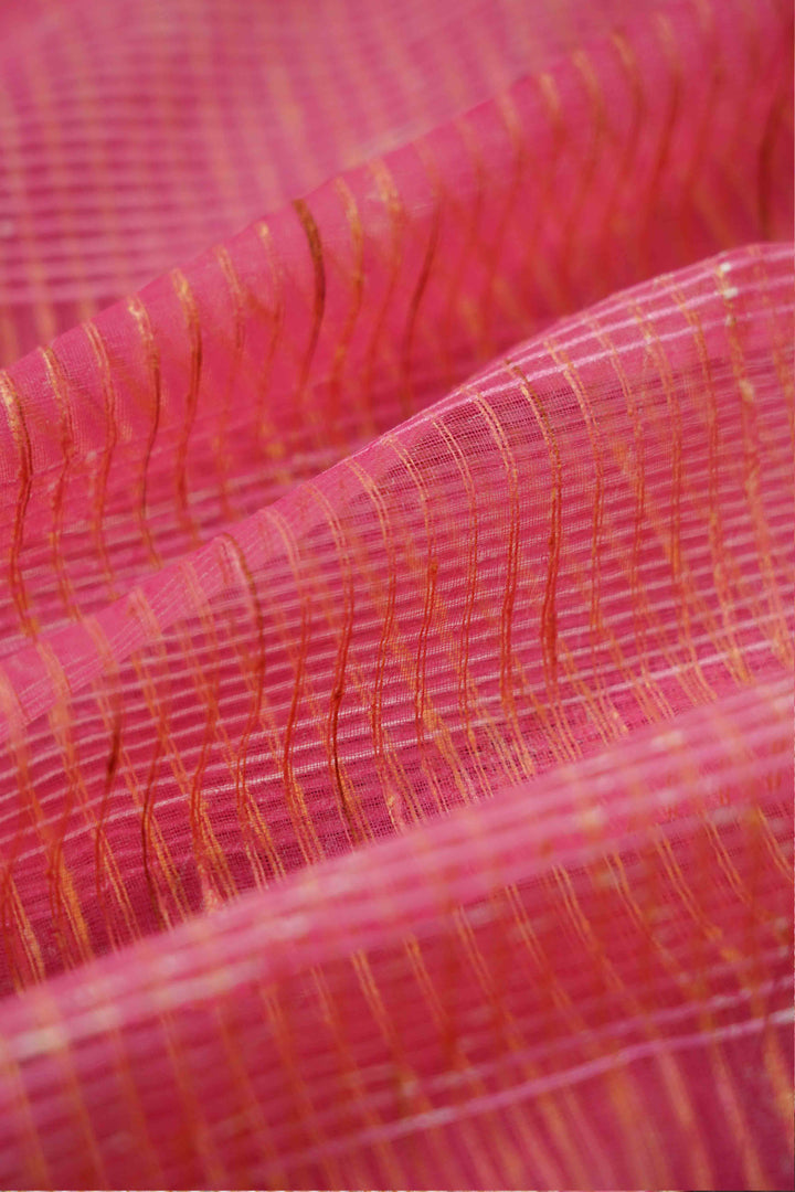 DUSTY ROSE GHICHA ORAGANZA SAREE - Queens Jewel Emporium