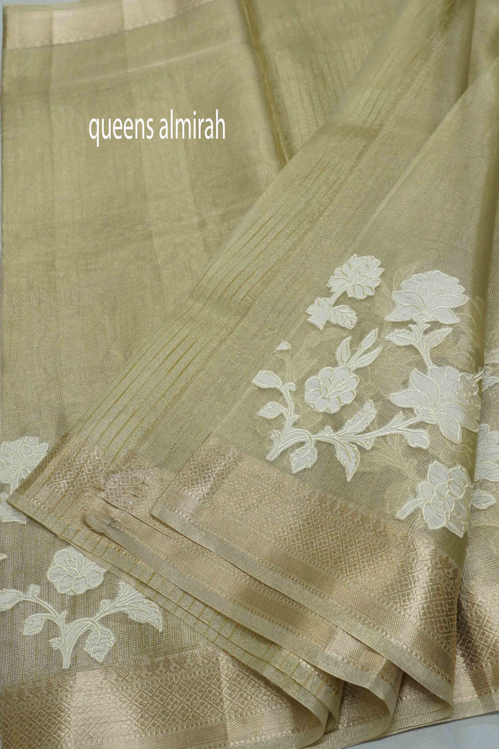 SANDAL KOTA TISSUE SAREE 2 - Queens Jewel Emporium