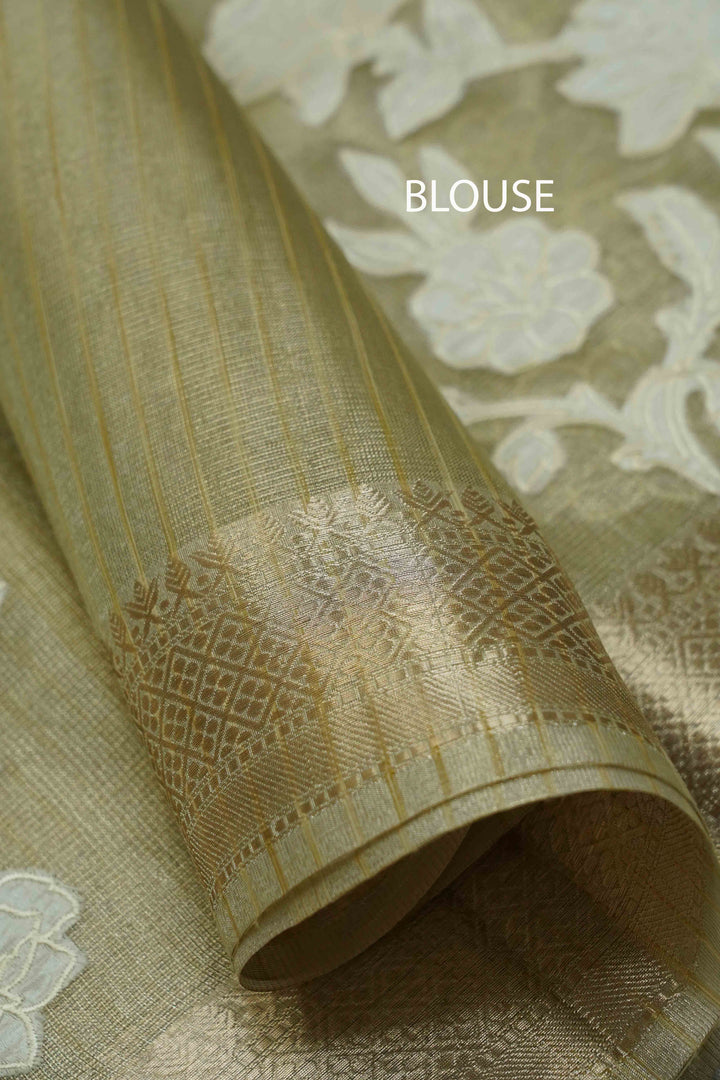 SANDAL KOTA TISSUE SAREE 2 - Queens Jewel Emporium