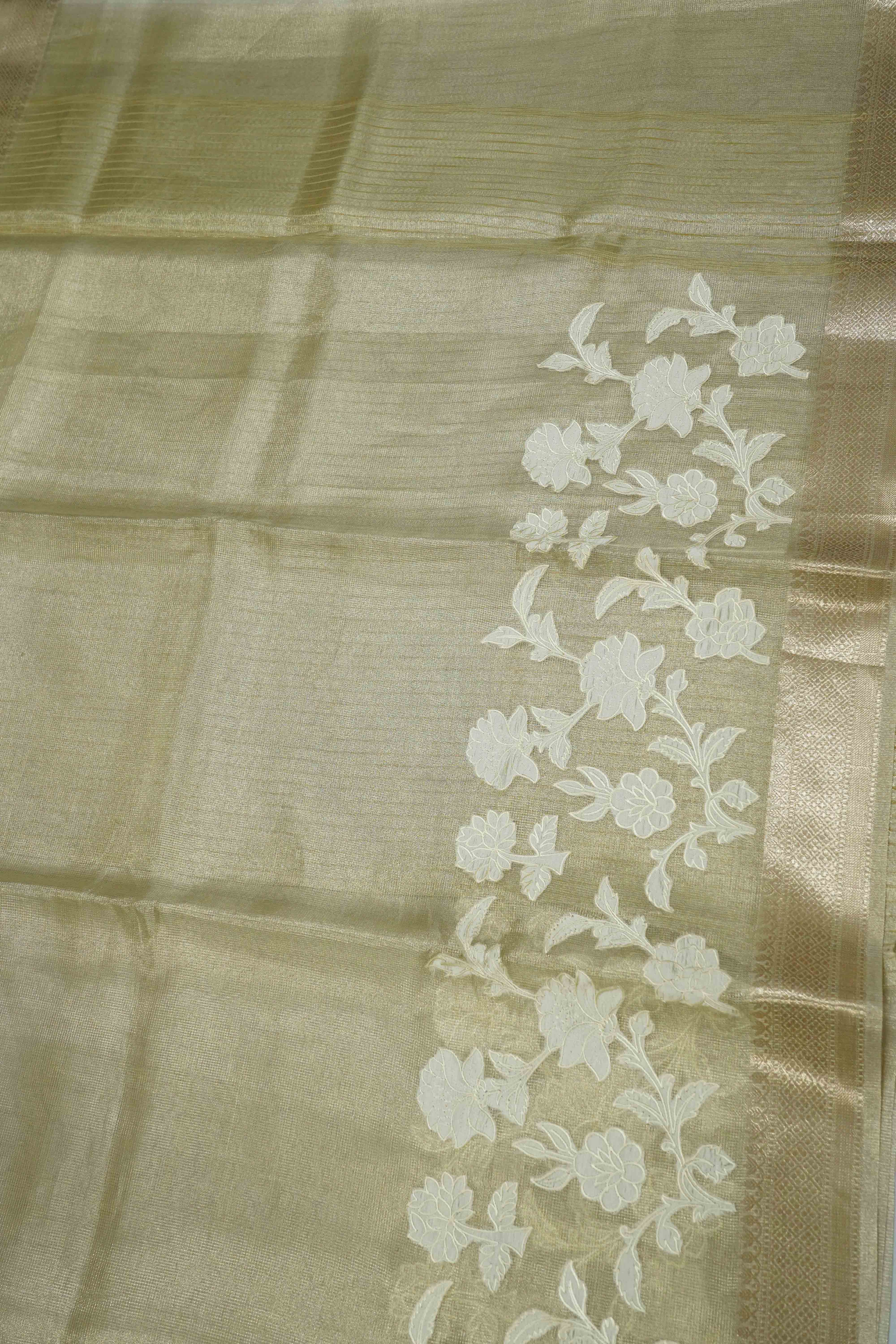 SANDAL KOTA TISSUE SAREE 2 - Queens Jewel Emporium