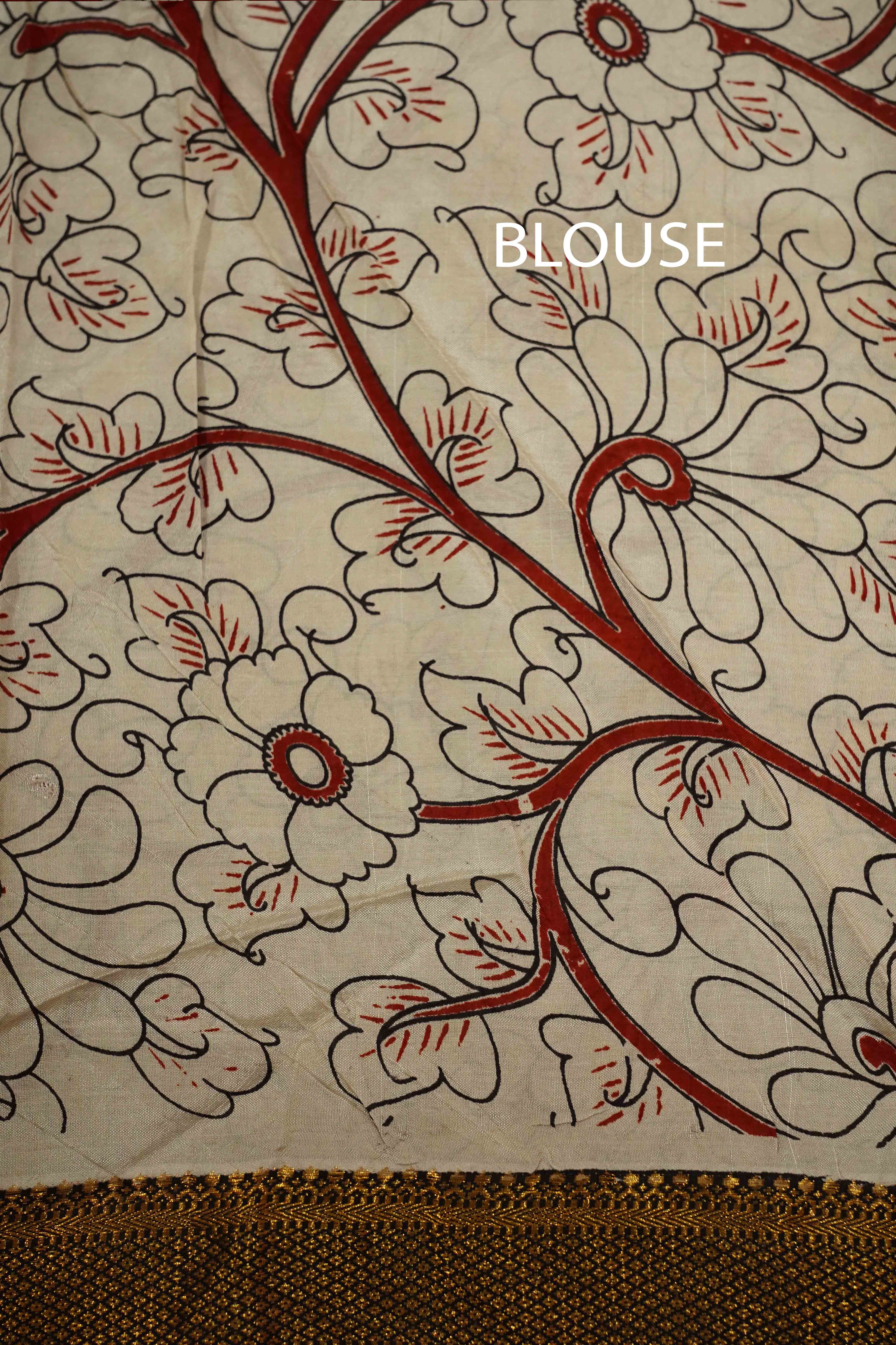 SANDAL WITH ROSE WOOD MANGALGIRI SAREE - Queens Jewel Emporium