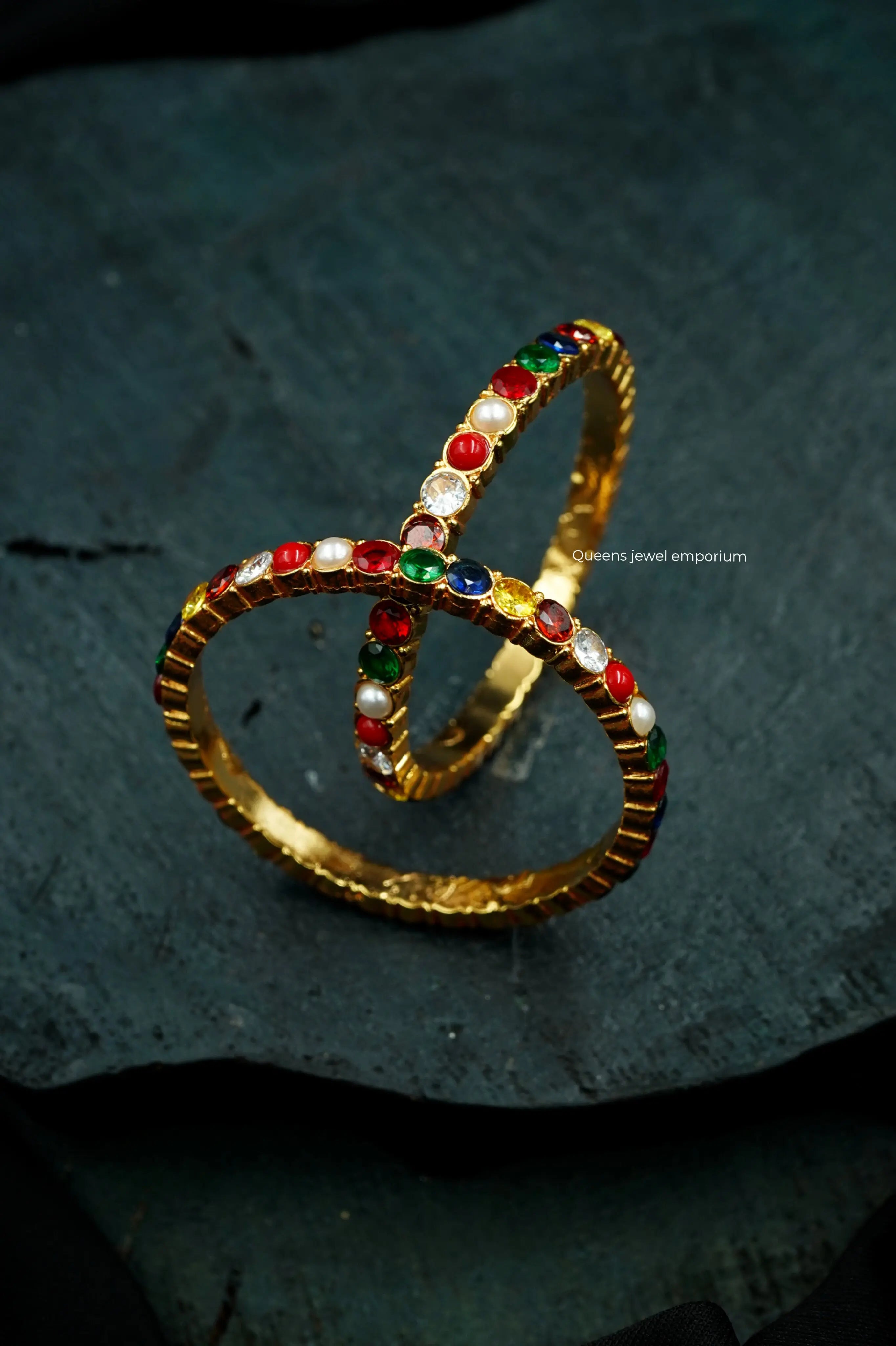 SAROJADEVI SET BANGLES (3 NOS) - Queens Jewel Emporium