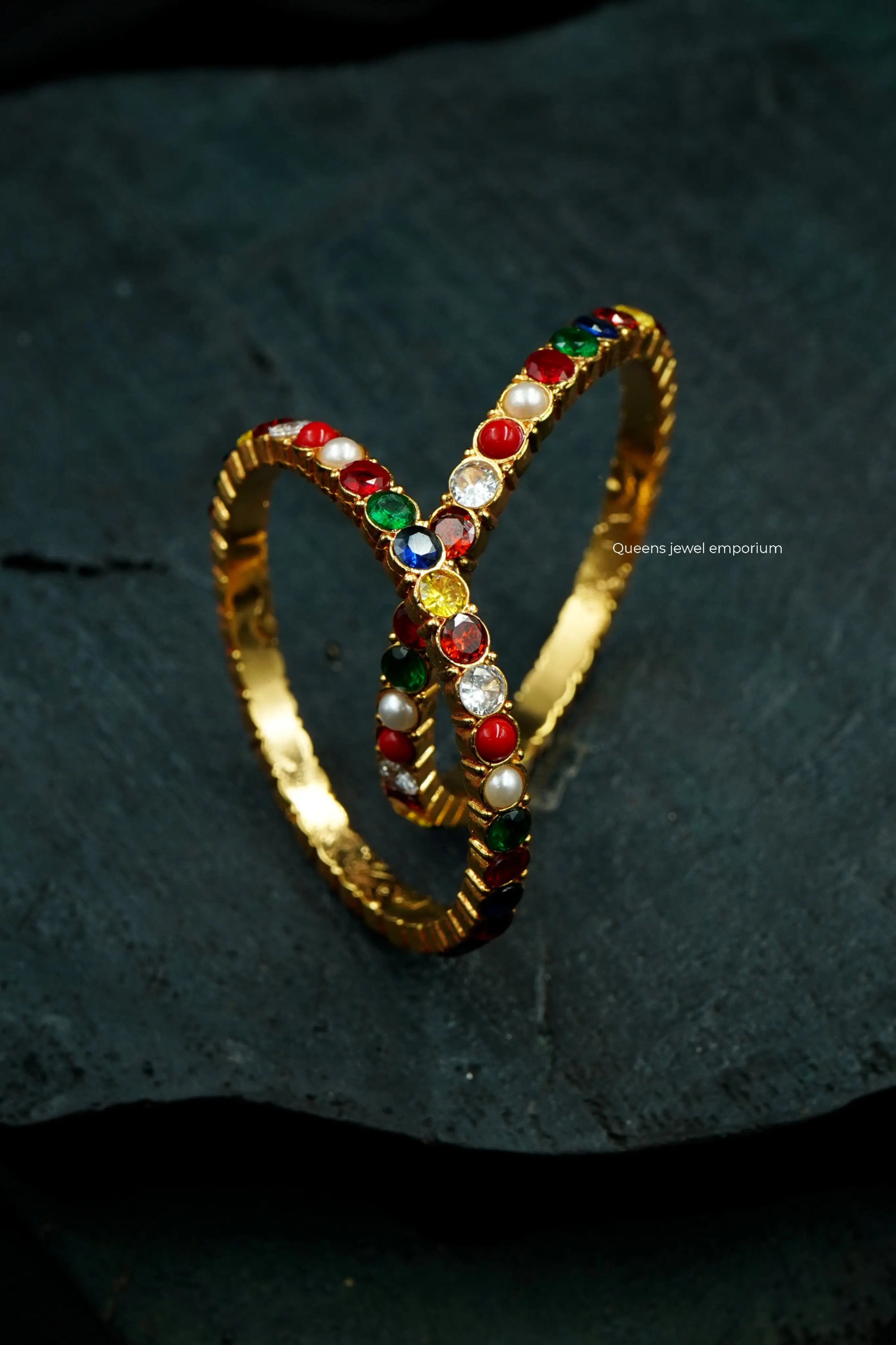 SAROJADEVI SET BANGLES (3 NOS) - Queens Jewel Emporium