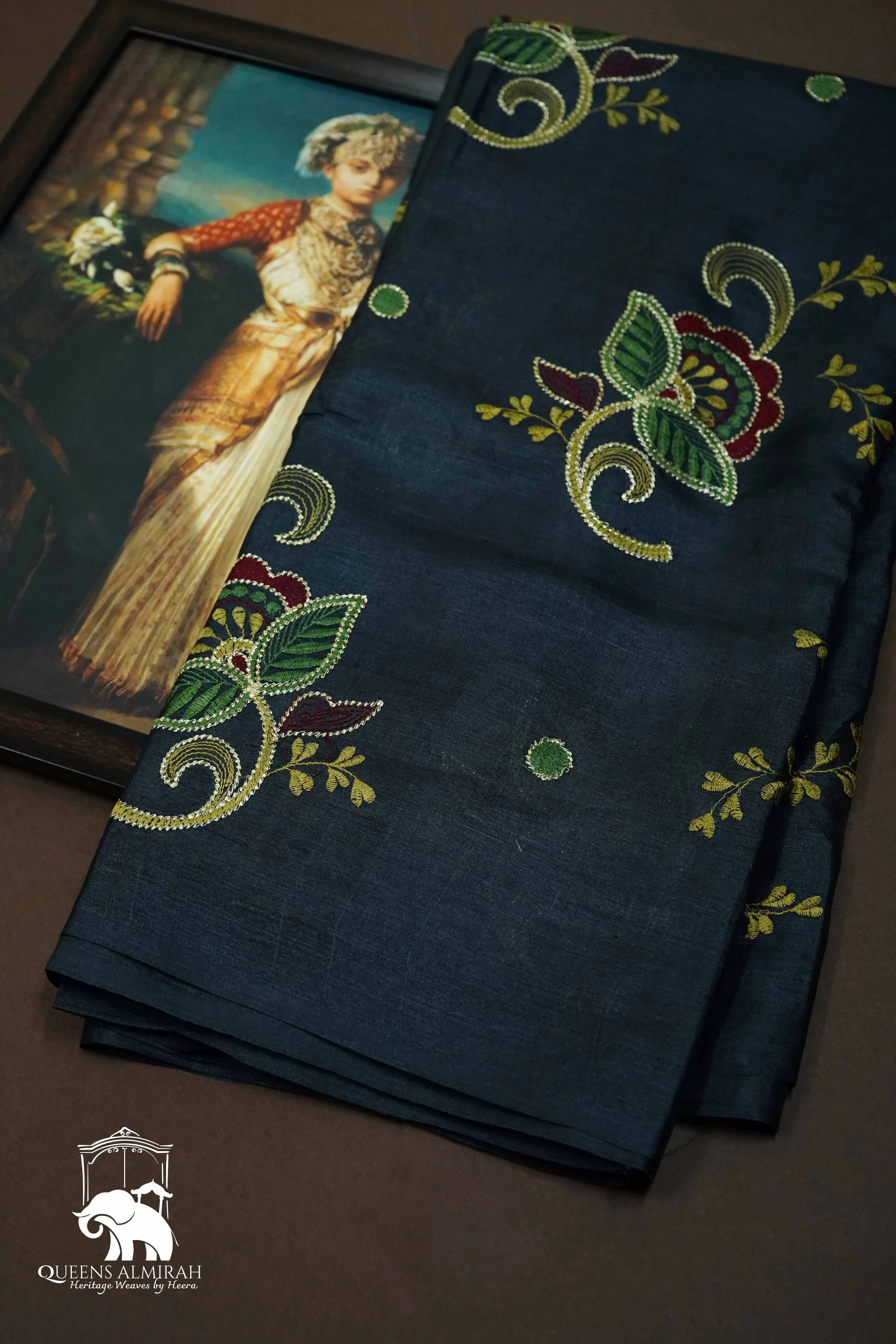 SHUTTLE GREY TUSSAR SAREE - Queens Jewel Emporium