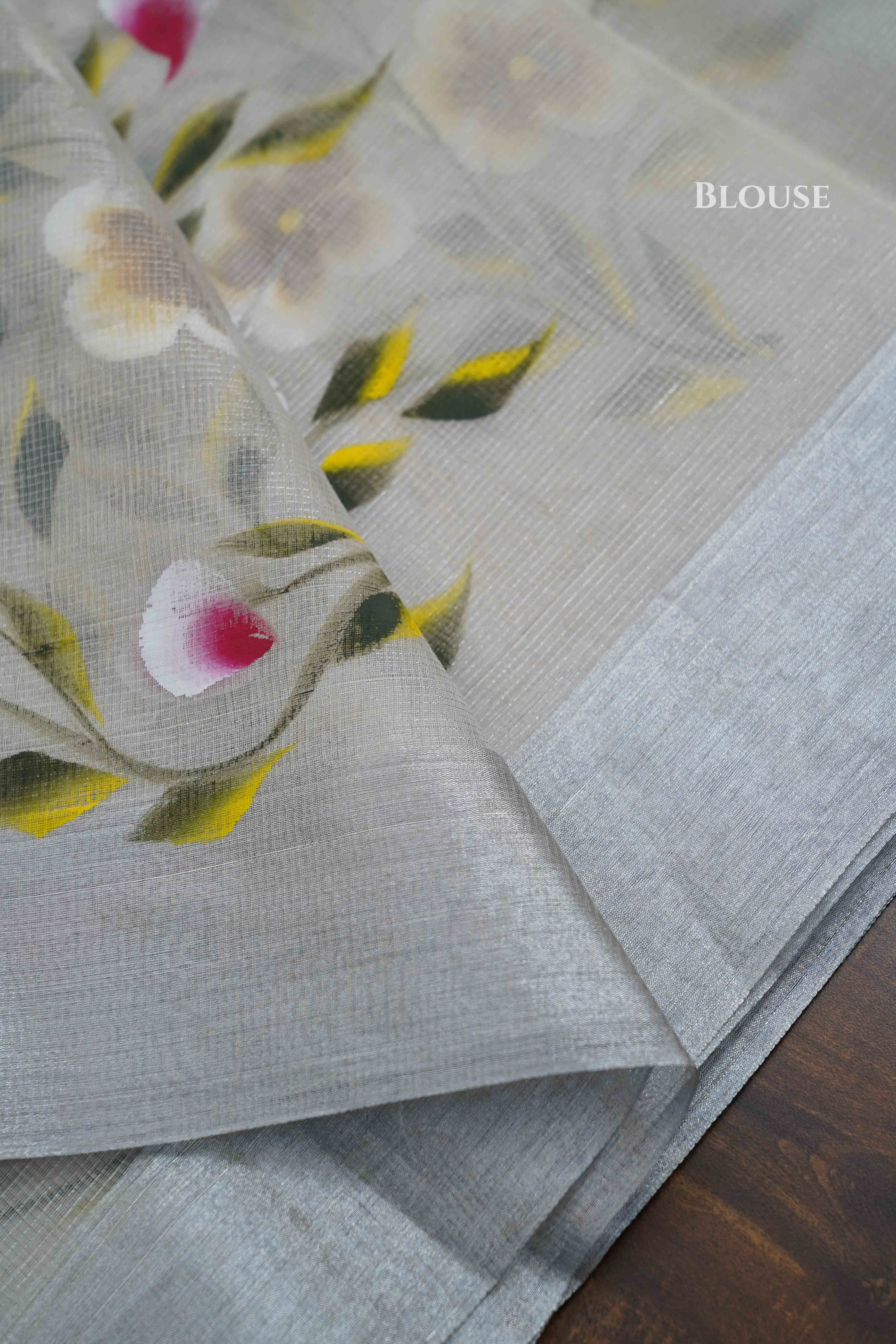 SILVER KOTA TISSUE SAREE . - Queens Jewel Emporium