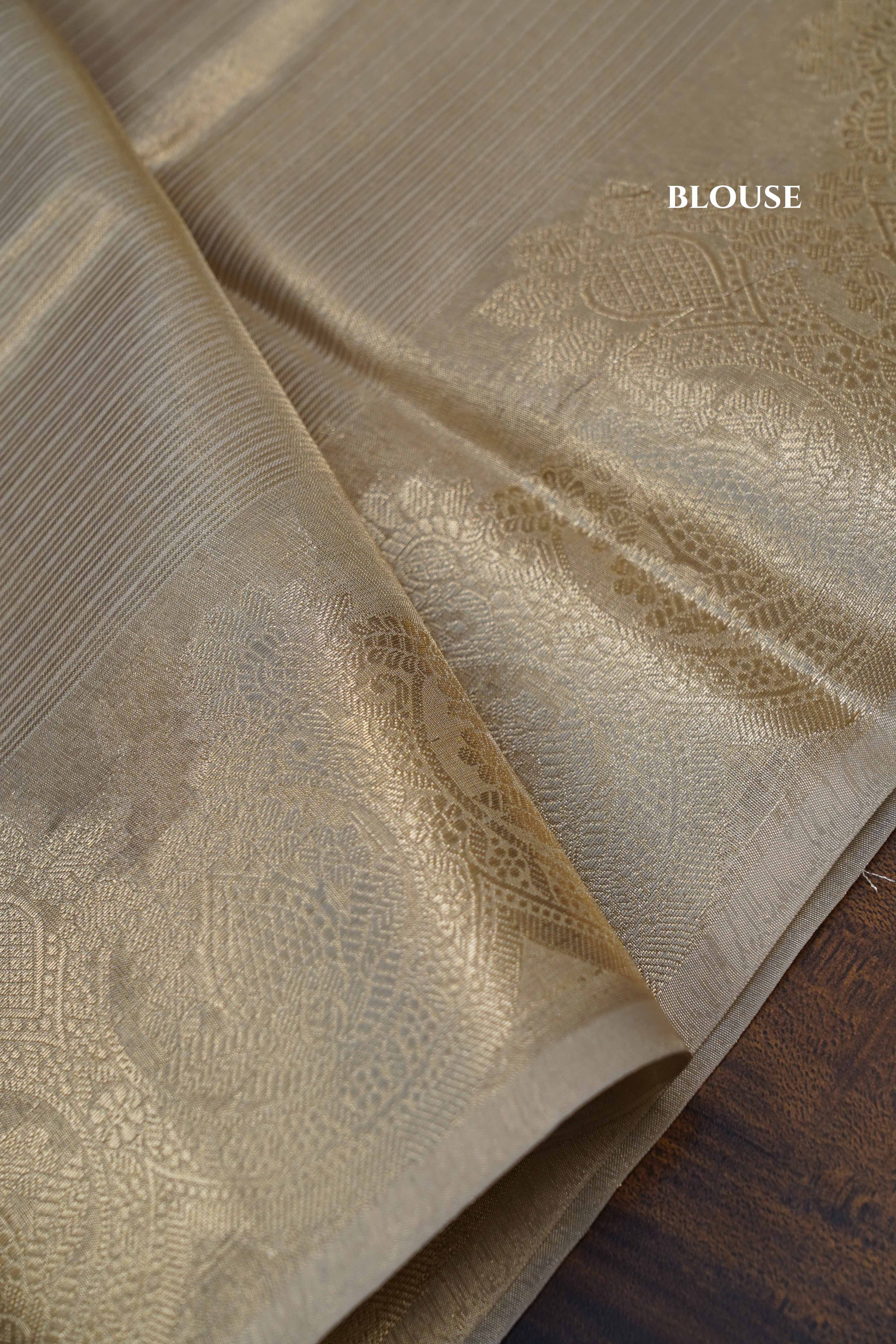 SILVER KOTA TISSUE SAREE - Queens Jewel Emporium