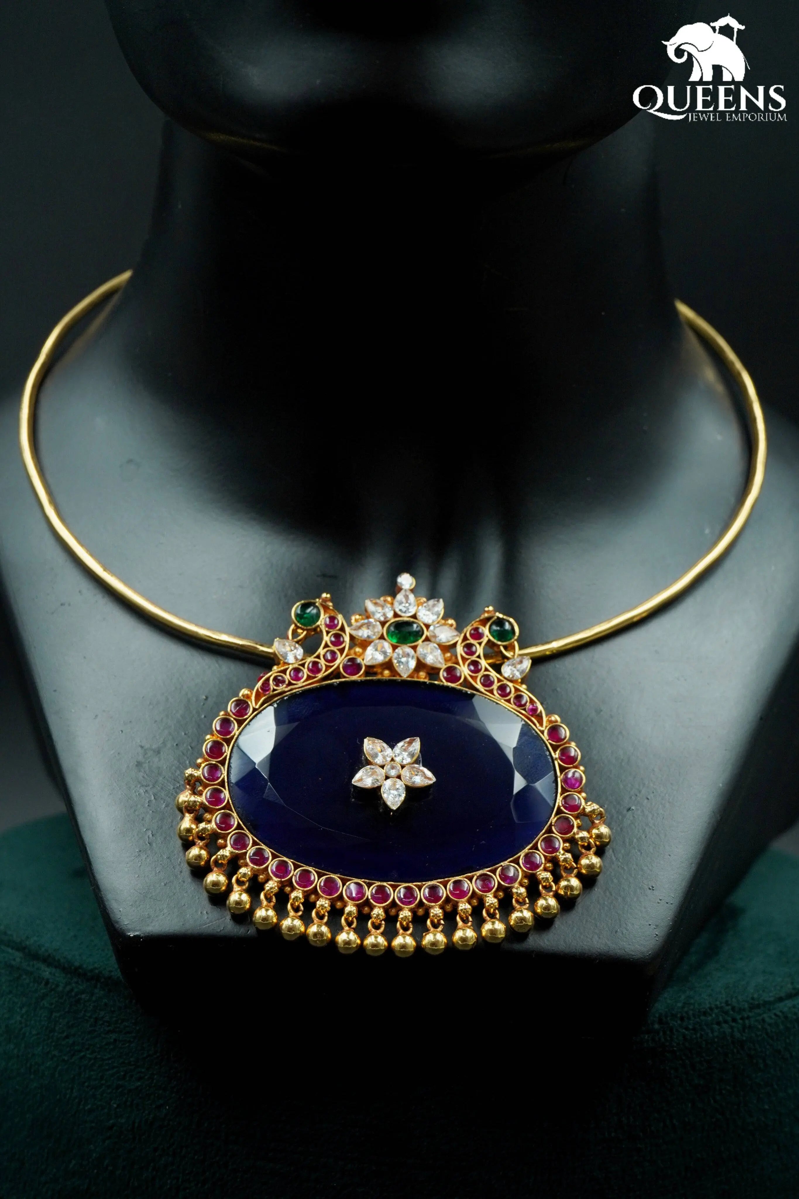 SRISHTI KEMP PENDANT - BLUE - Queens Jewel Emporium