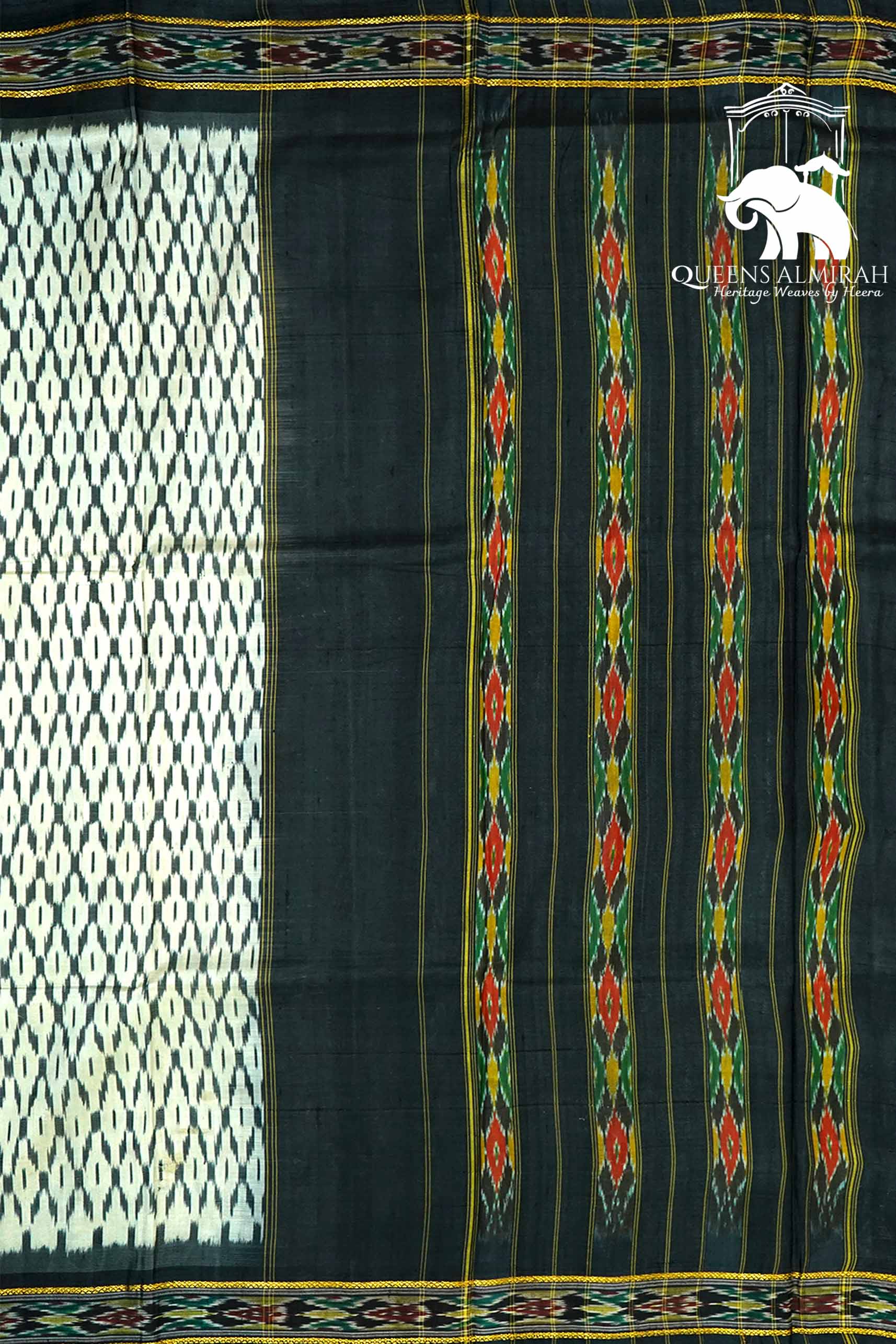 STONE GREY WITH JET GREY MULBERRY SILK SAREE - Queens Jewel Emporium