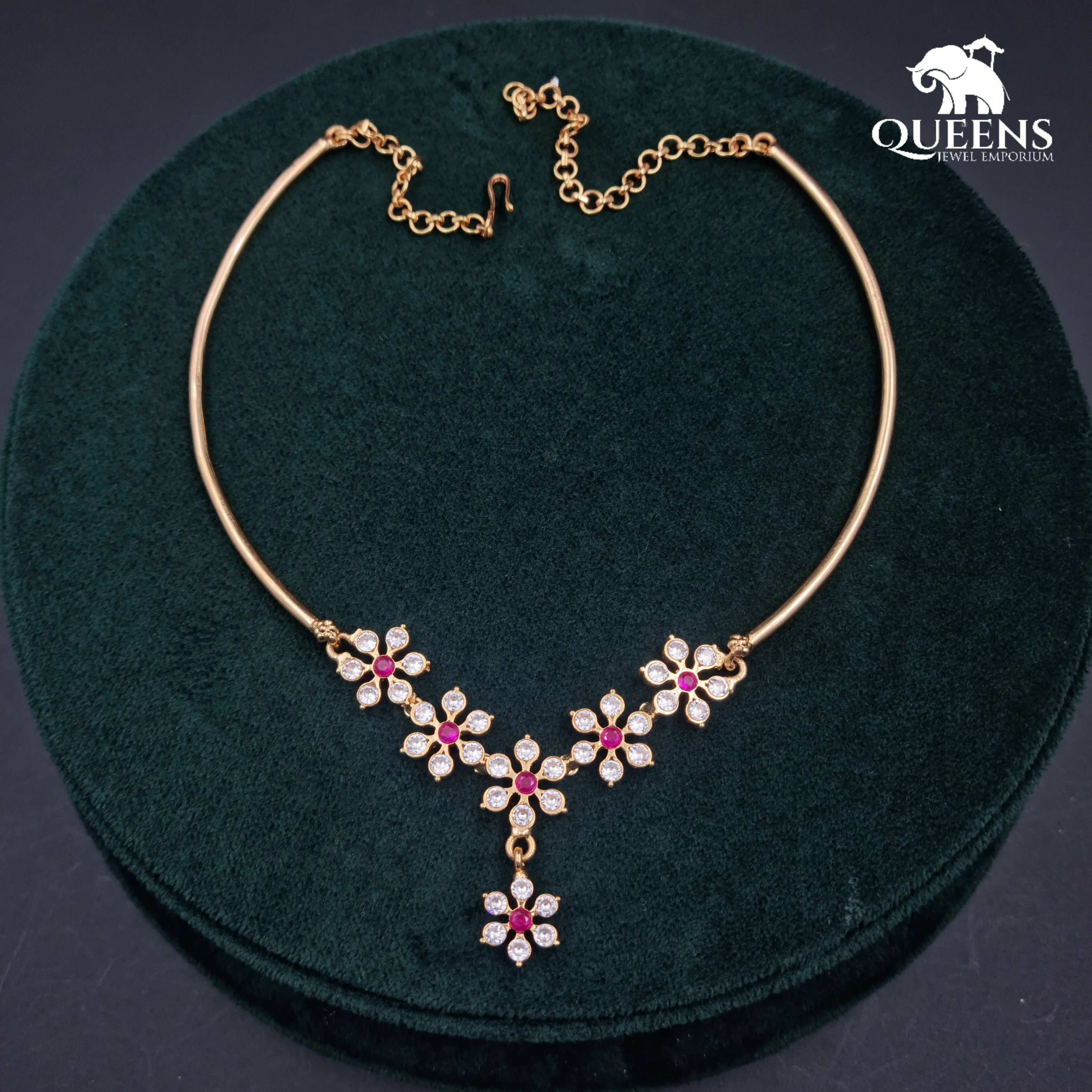 SUKRITHI FLORAL NECKLACE - Queens Jewel Emporium