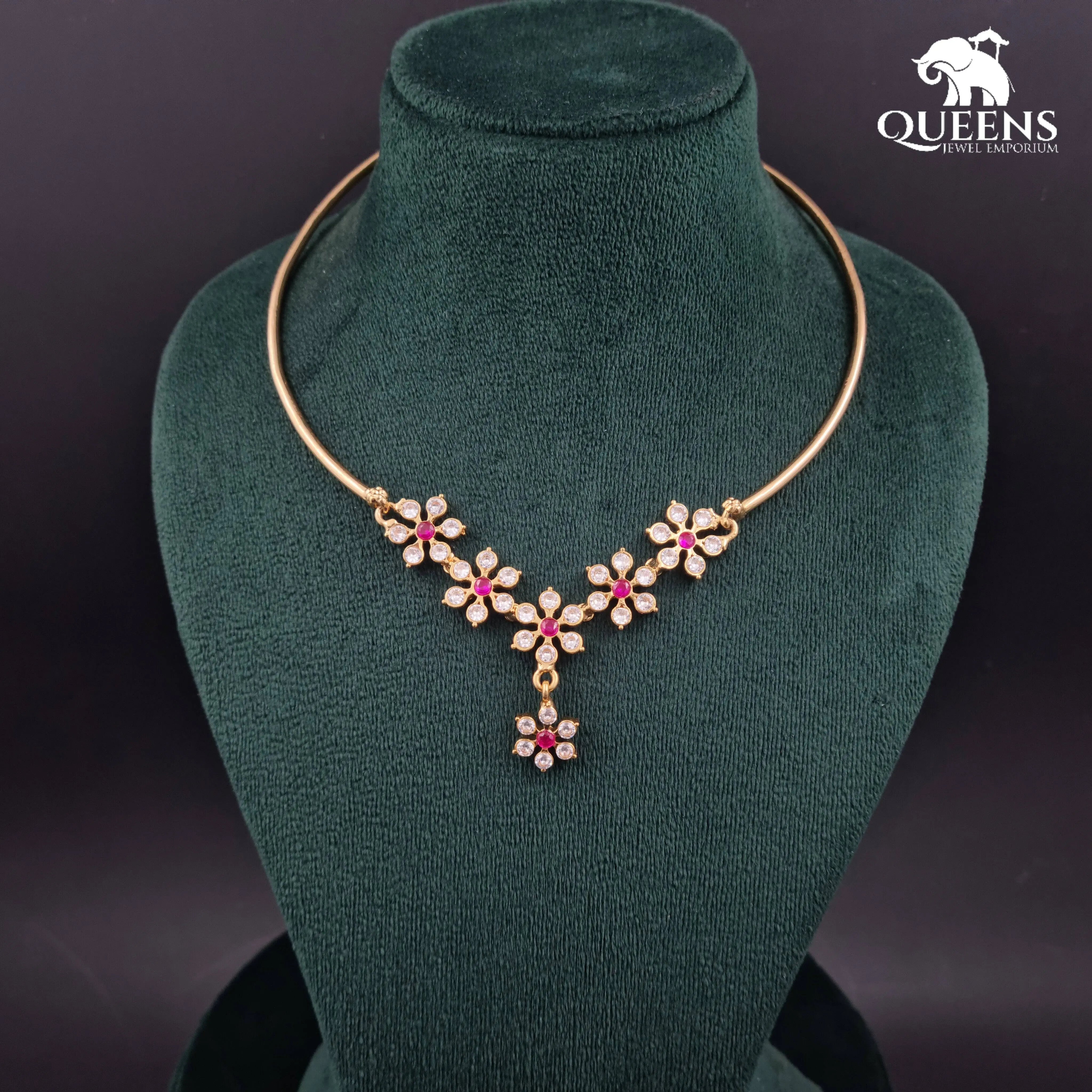 SUKRITHI FLORAL NECKLACE - Queens Jewel Emporium