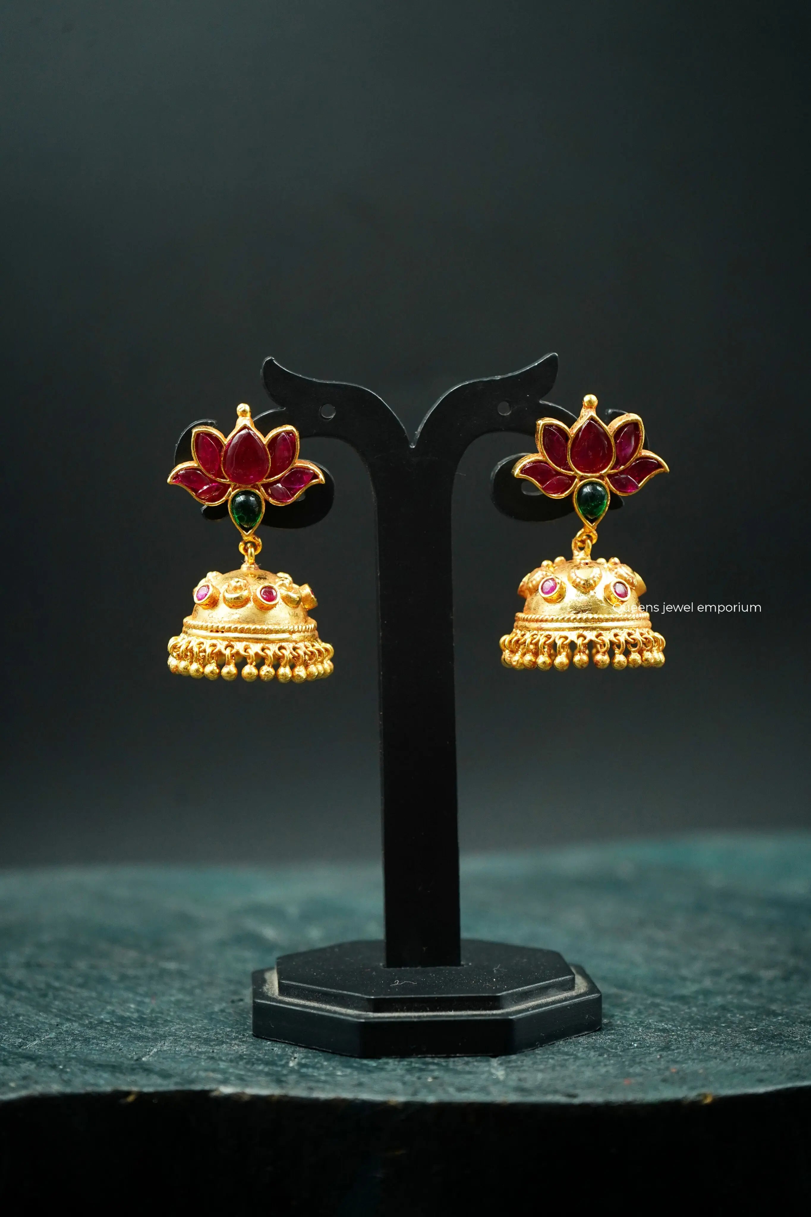 SUVITHA KEMP JHUMKA - Queens Jewel Emporium