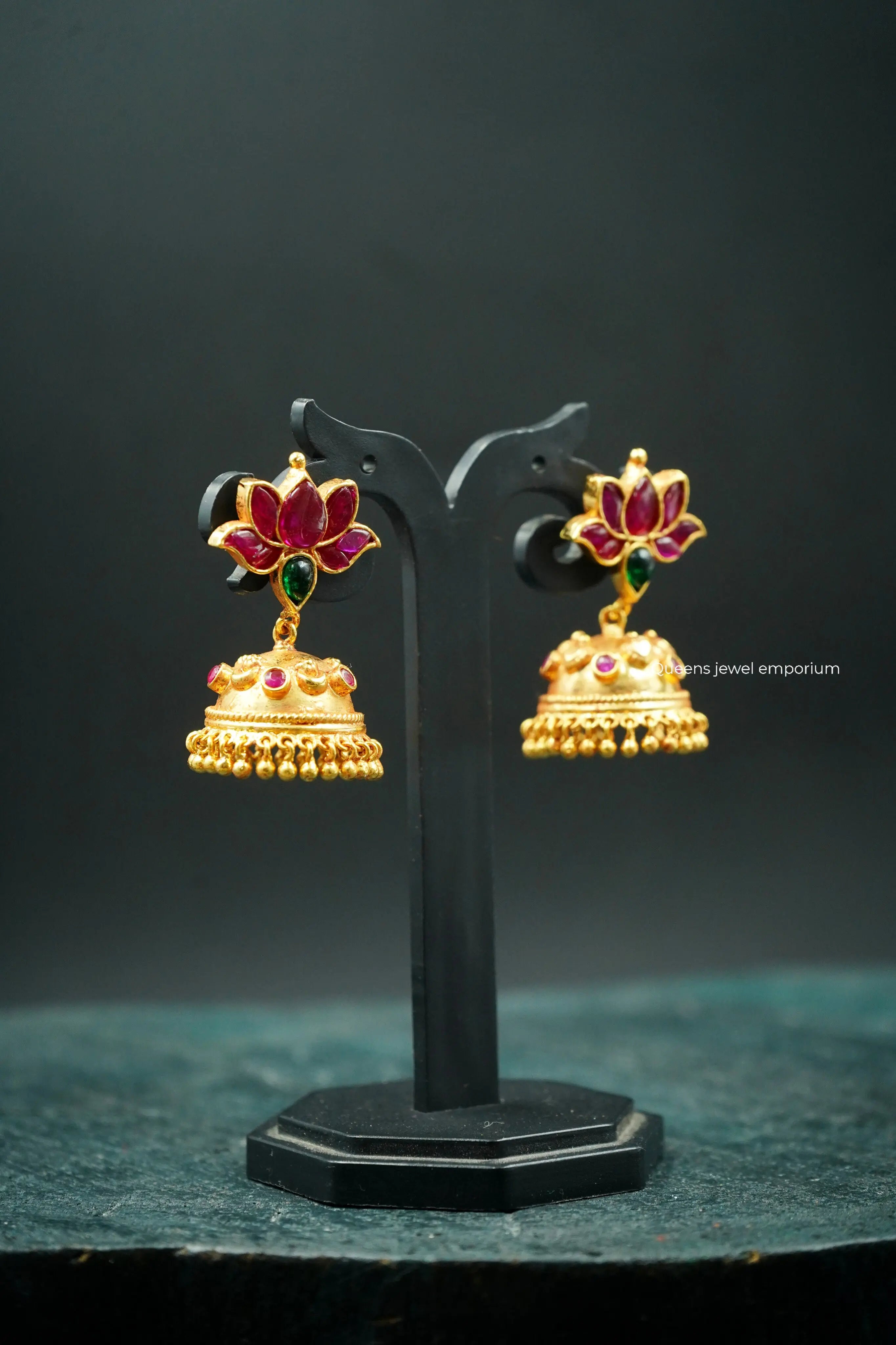 SUVITHA KEMP JHUMKA - Queens Jewel Emporium