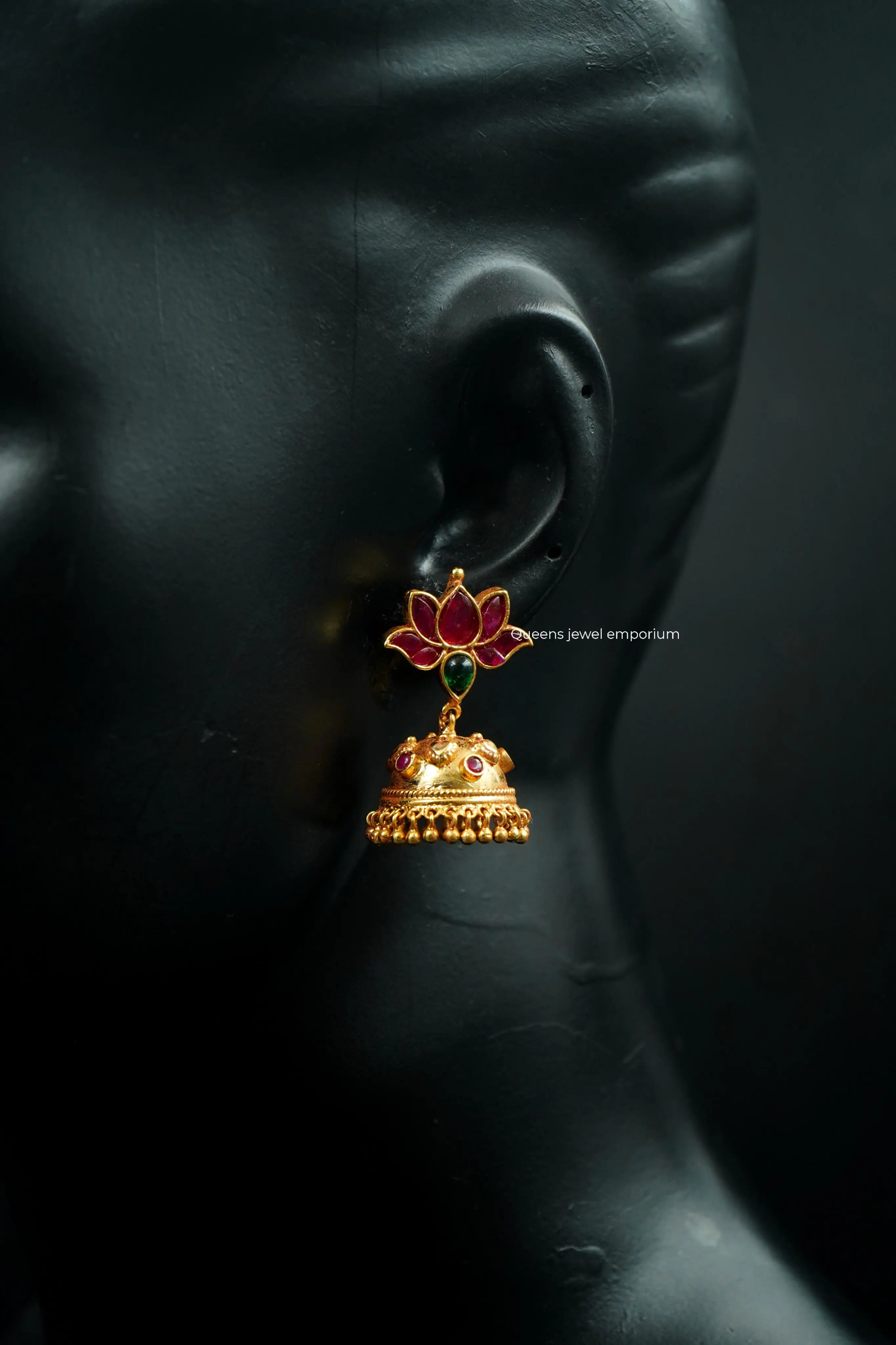 SUVITHA KEMP JHUMKA - Queens Jewel Emporium