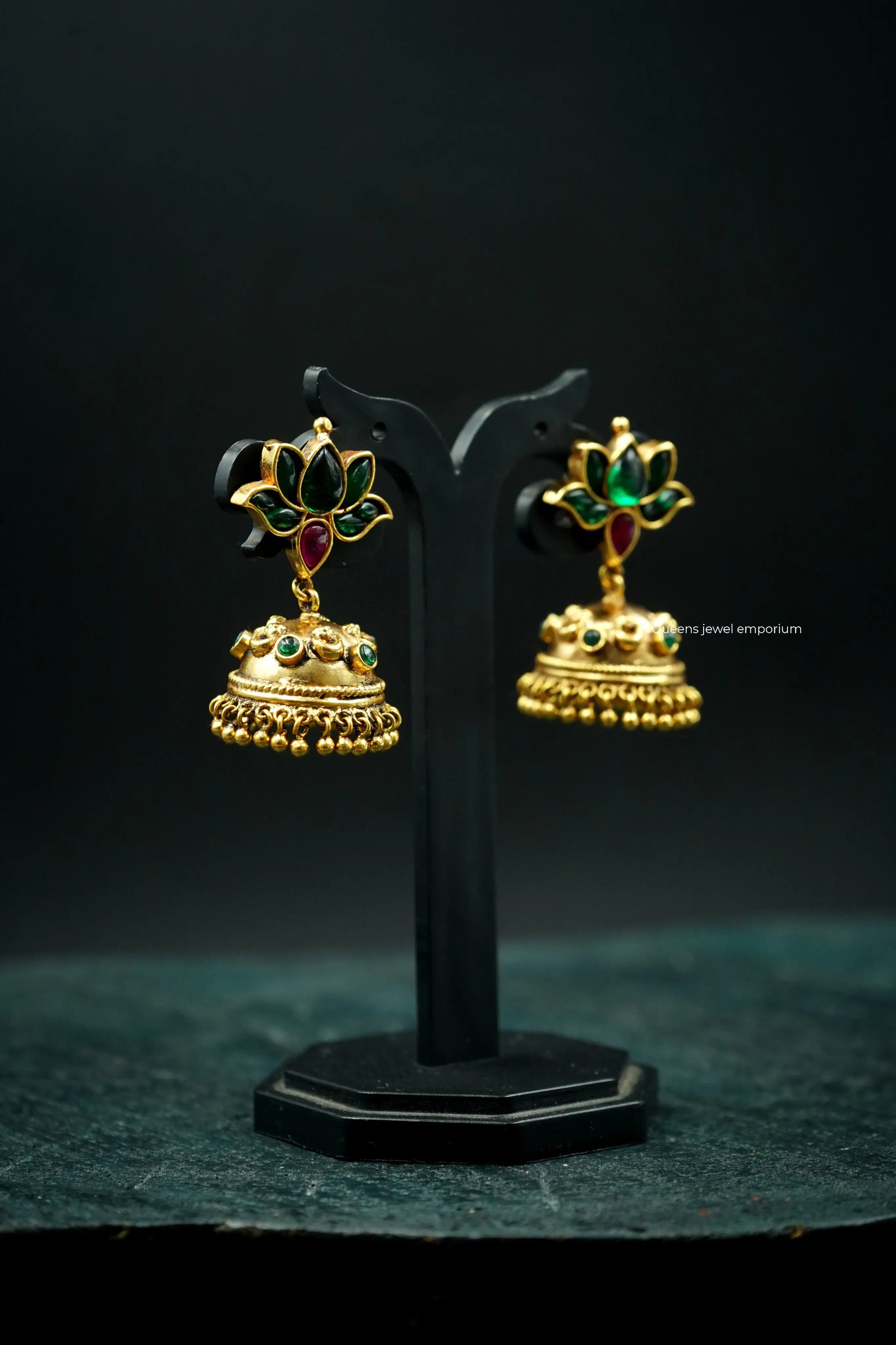 Suvitha Lotus Jhumka Green