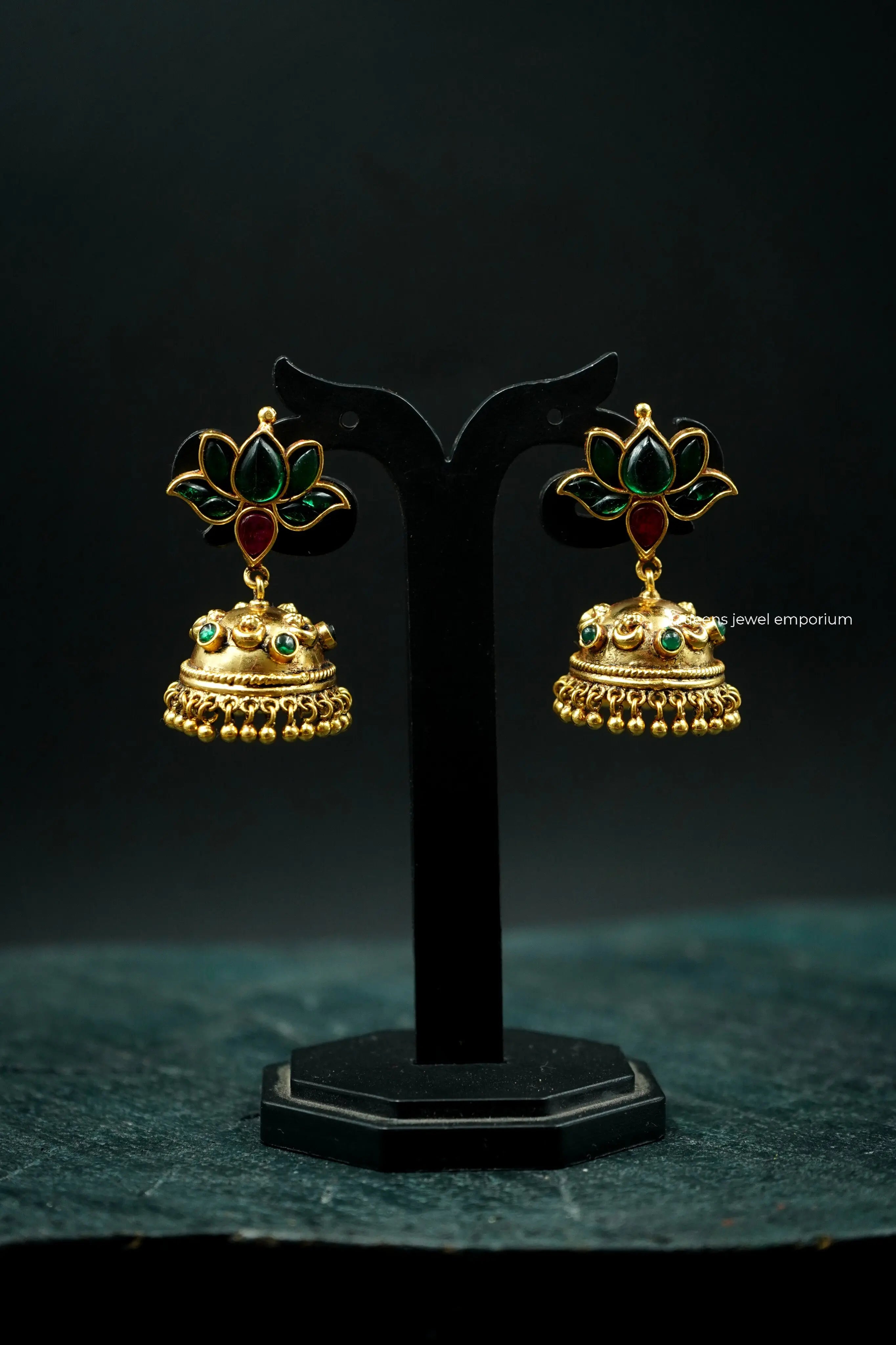 Suvitha Lotus Jhumka Green
