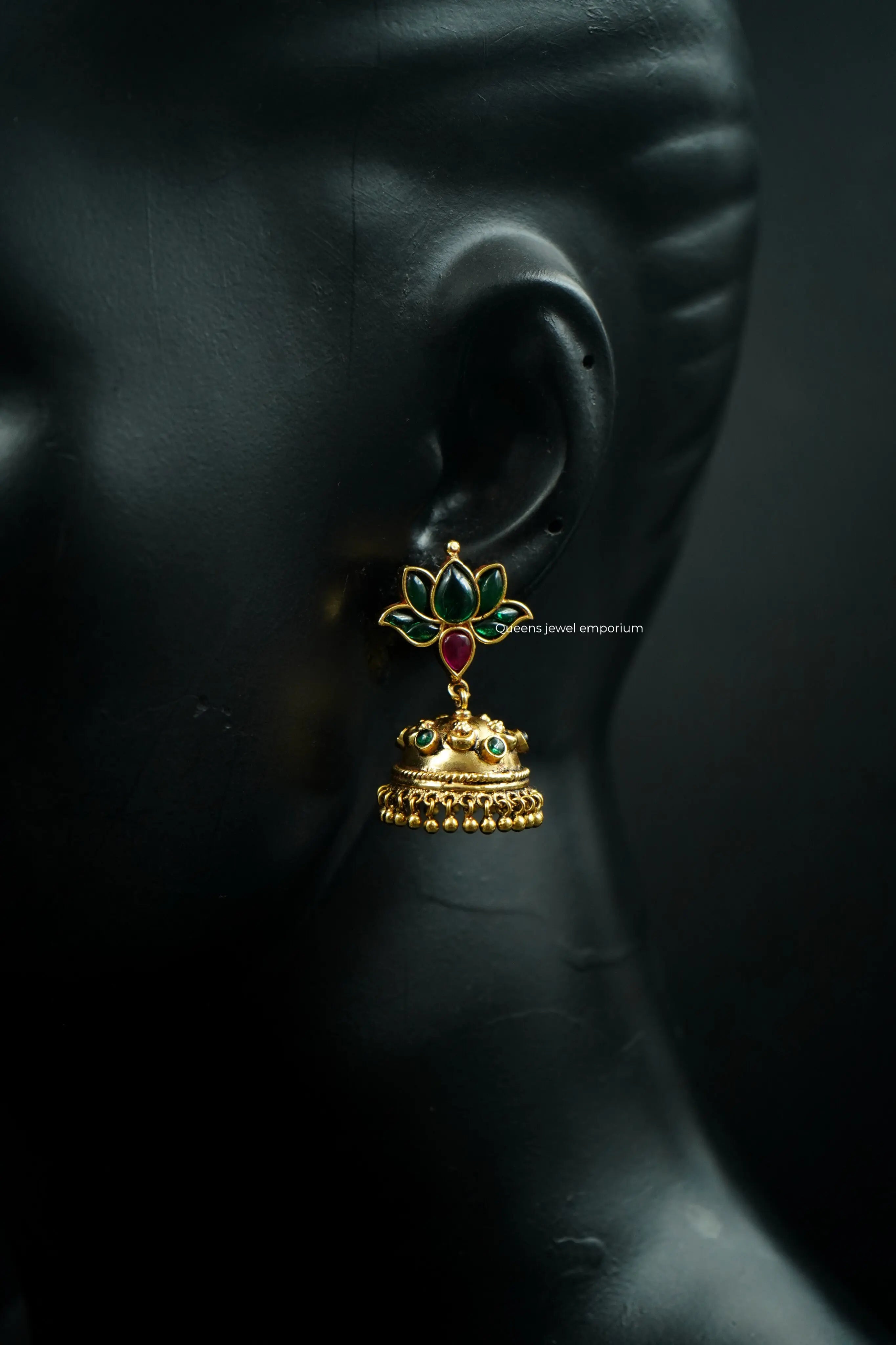 Suvitha Lotus Jhumka Green