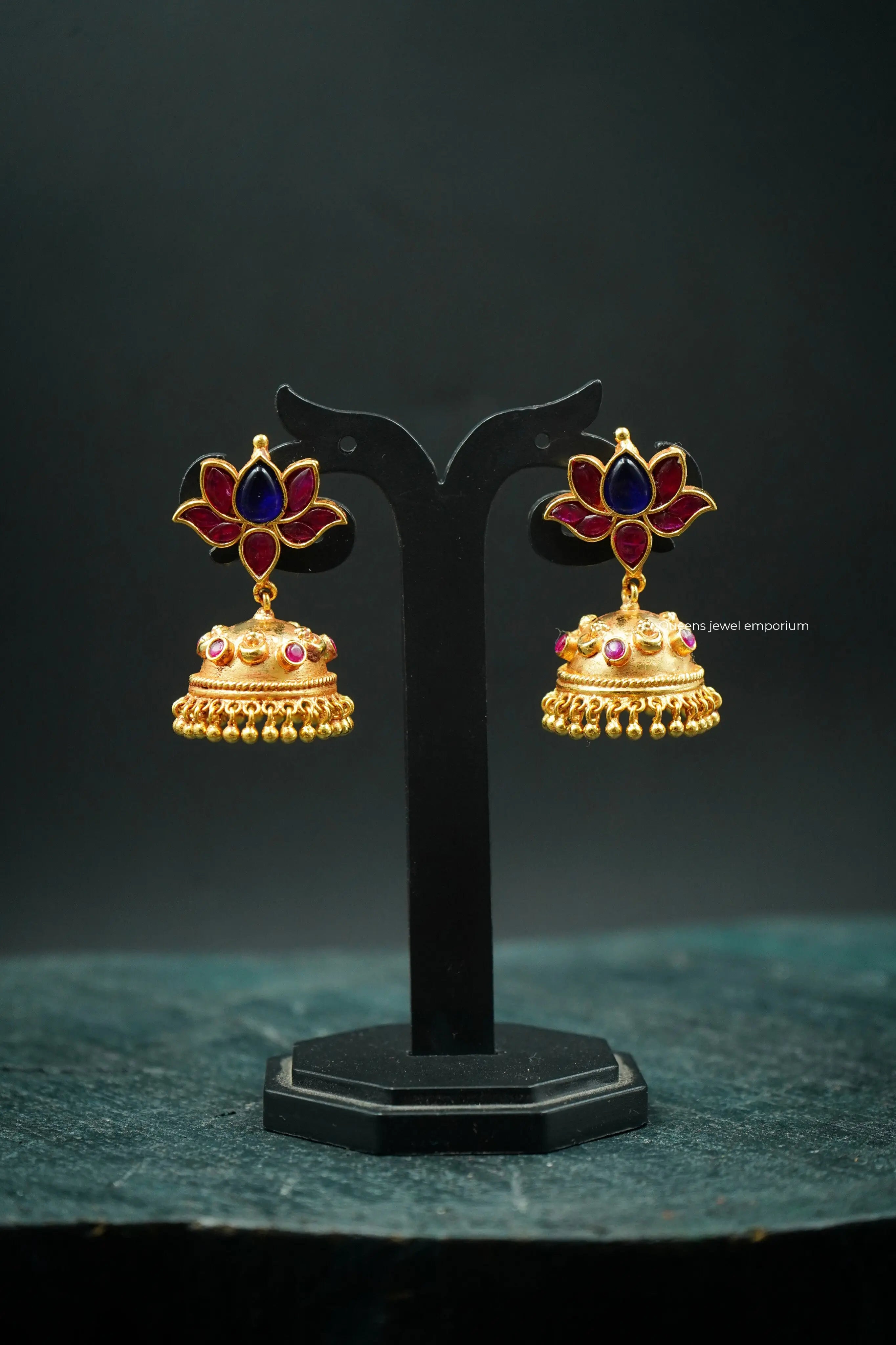 SUVITHA KEMP JHUMKA - Queens Jewel Emporium