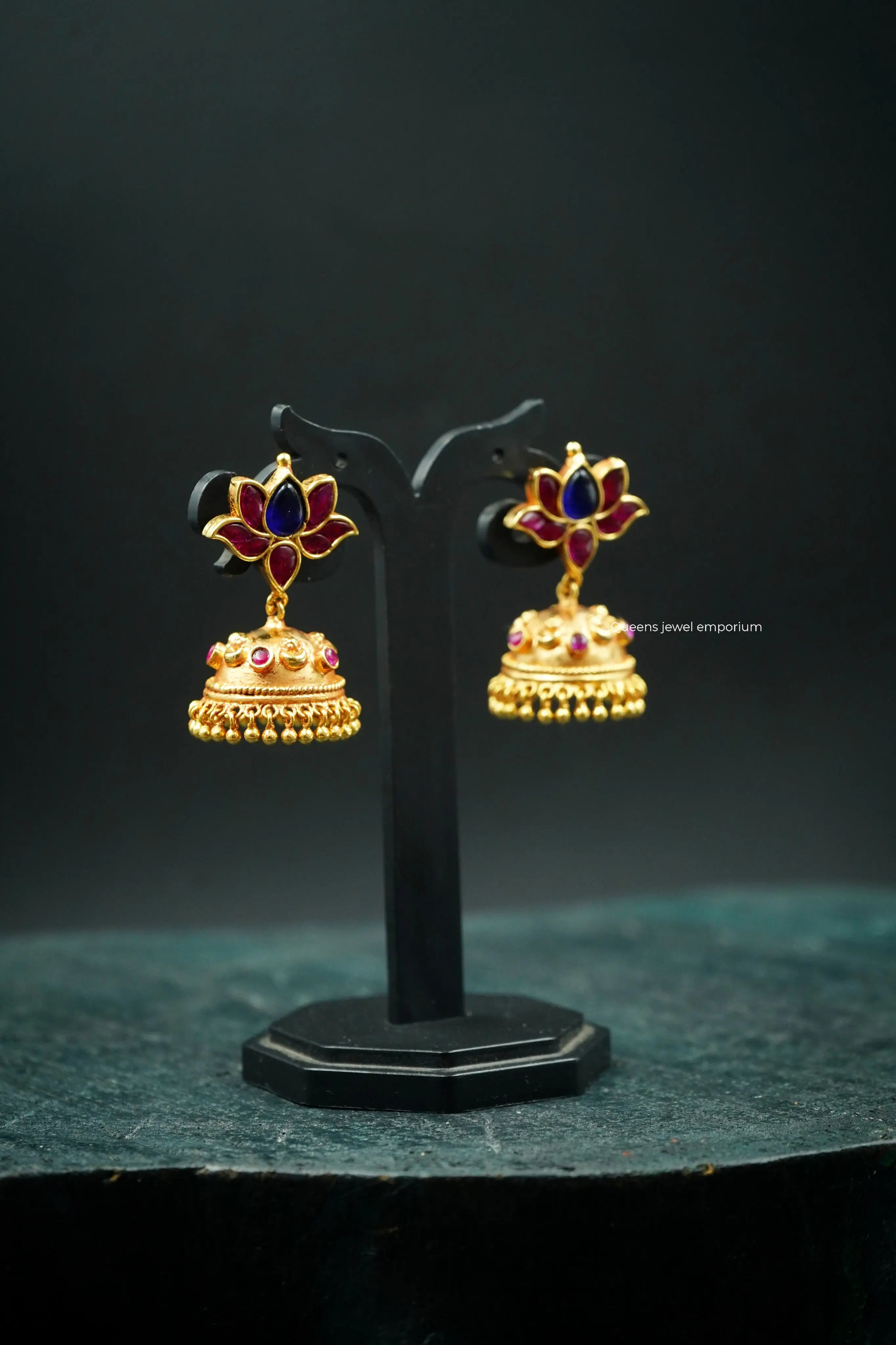 SUVITHA KEMP JHUMKA - Queens Jewel Emporium