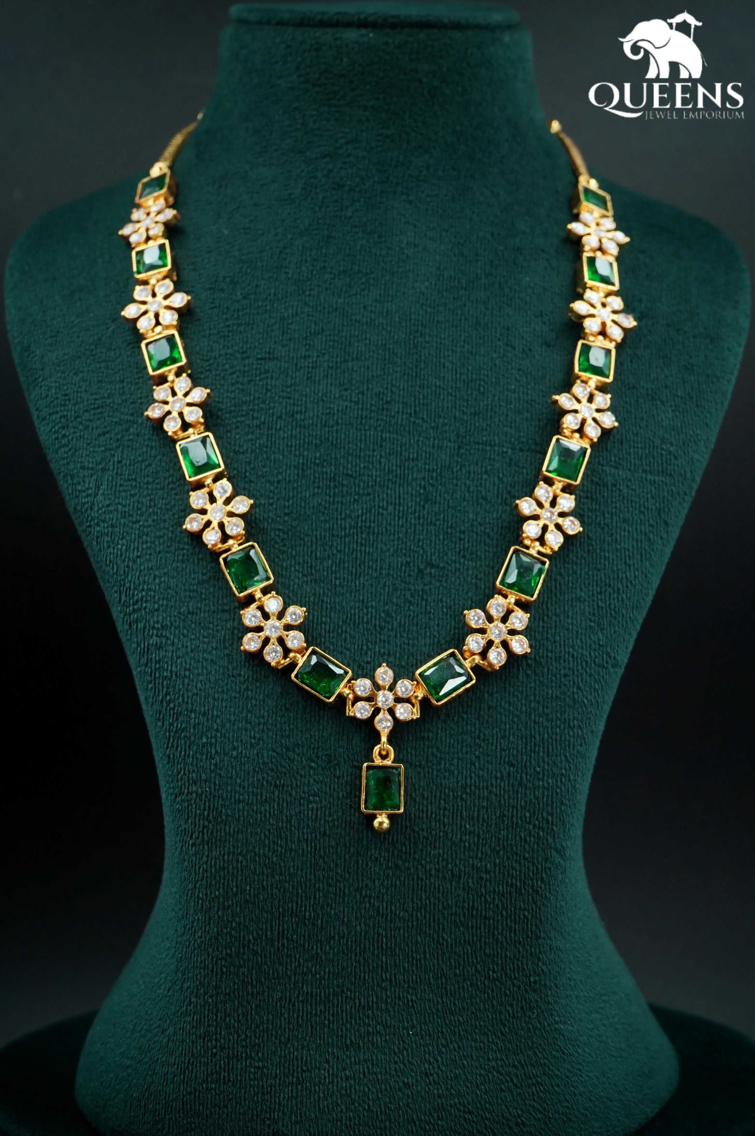 SWASTI NECKLACE - GREEN - Queens Jewel Emporium