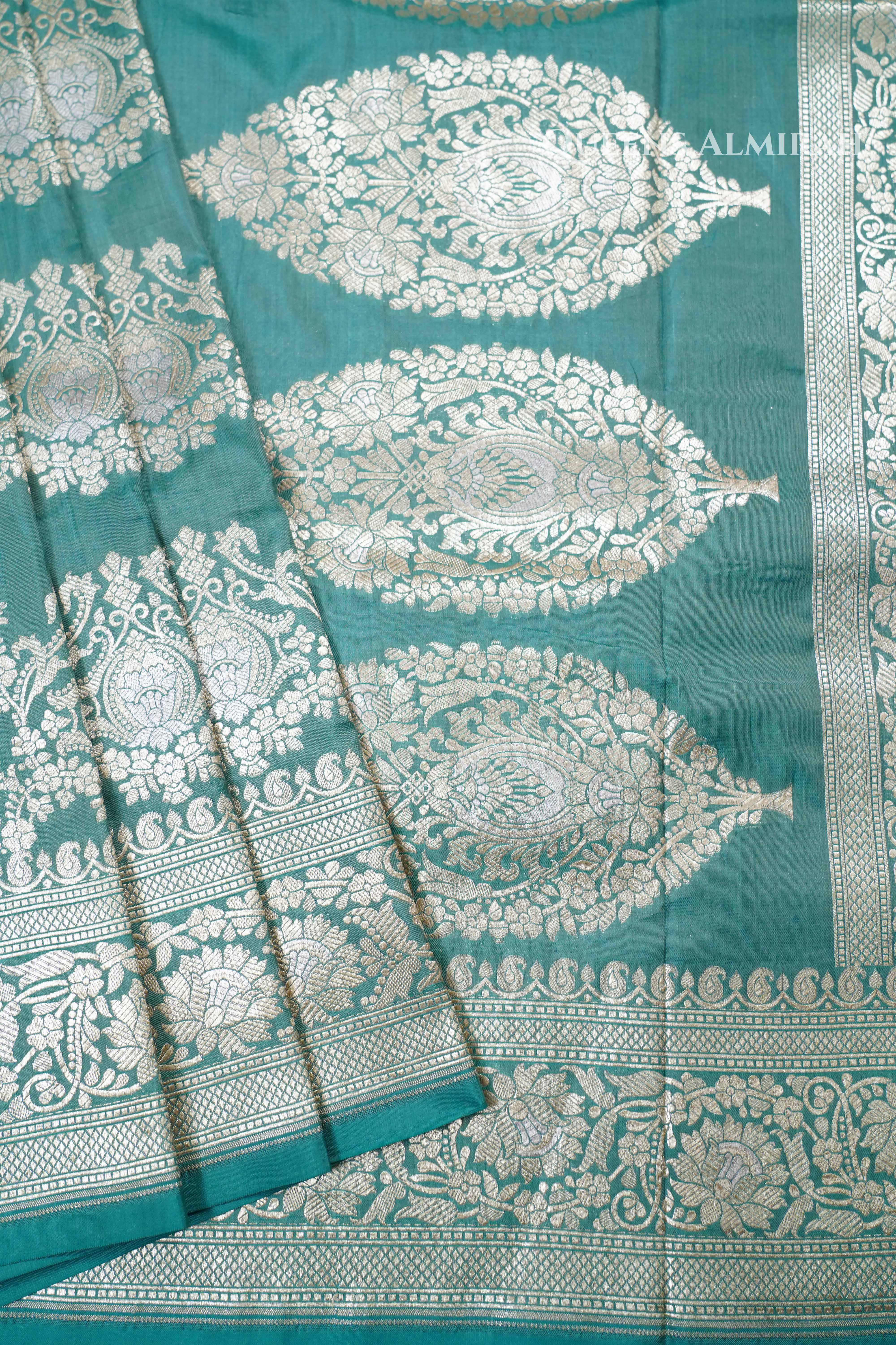 Sea Blue Banarasi Silk Saree QUEENS ALMIRAH
