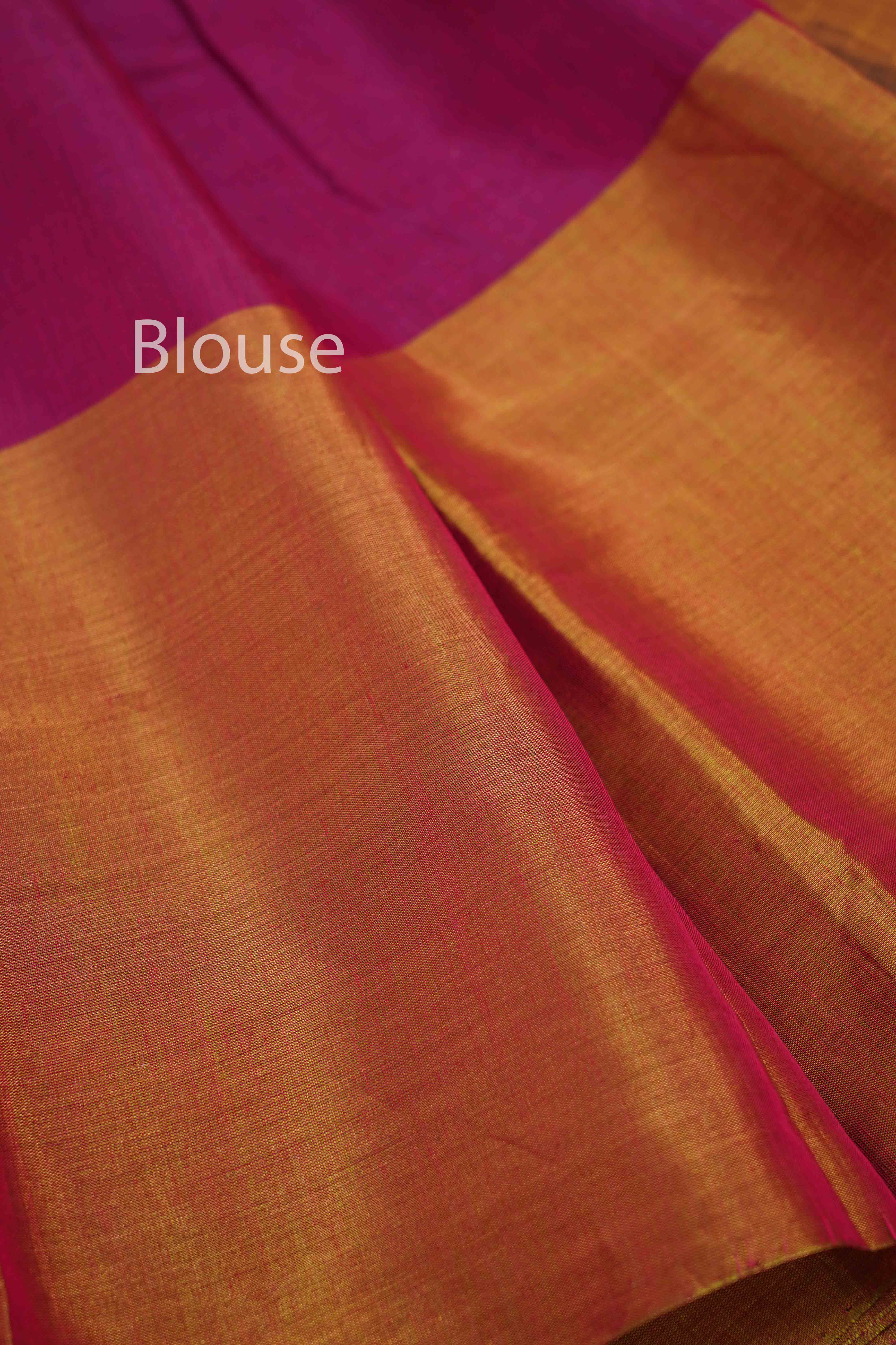SHADES OF PINK WITH GOLDEN BORDER KATAN CHANDERI SILK SAREE - Queens Jewel Emporium