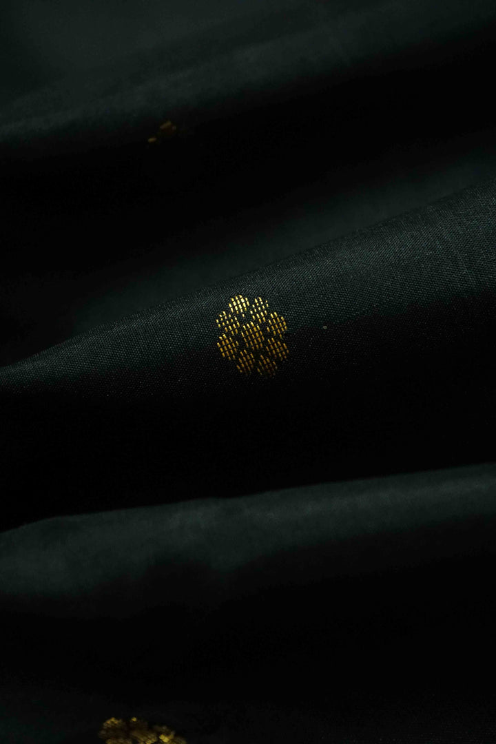 BLACK CURRENT WITH LEMON YELLOW PURE KANCHIVARAM SILK SAREE - Queens Jewel Emporium