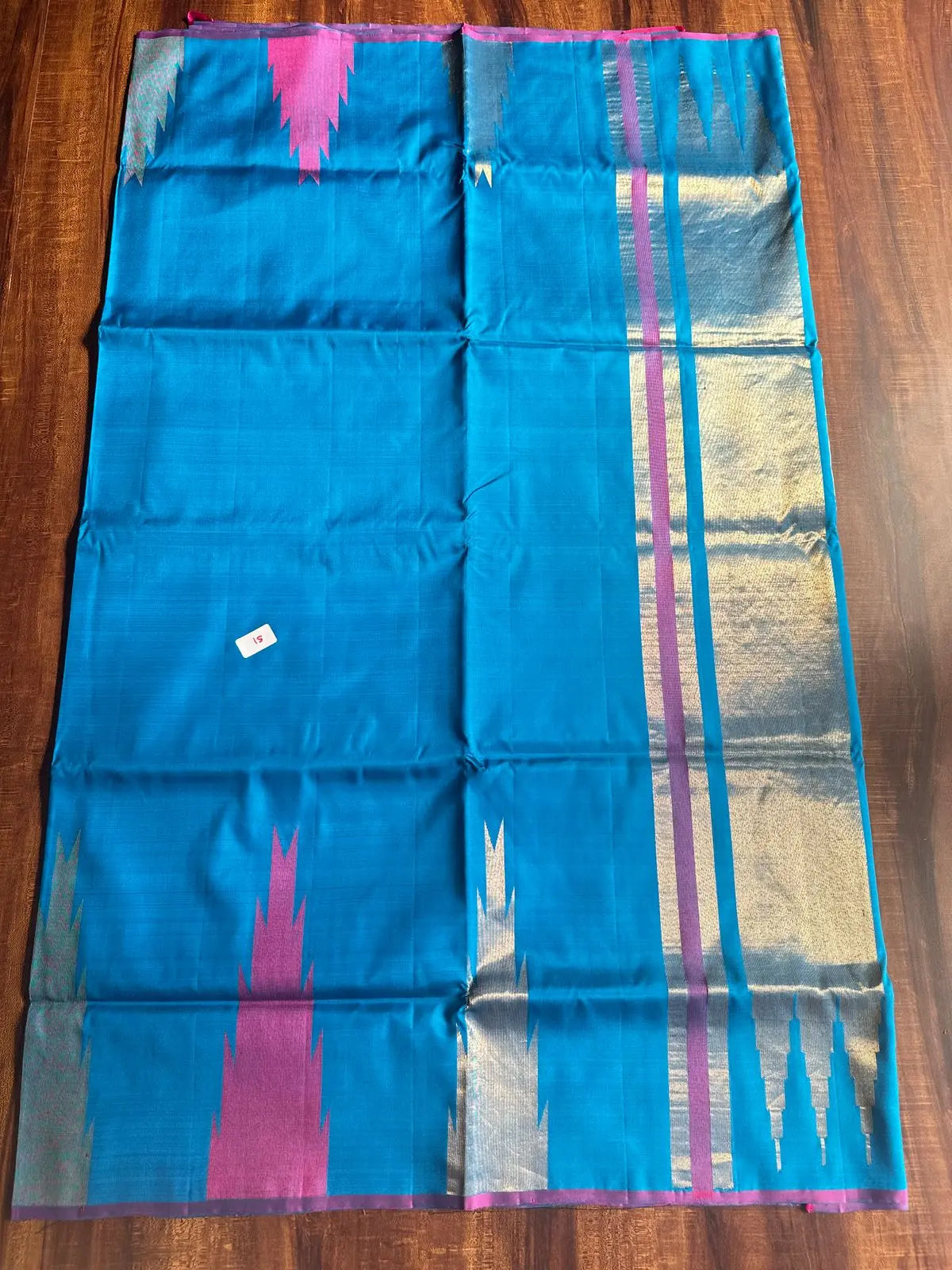 TEAL BLUE PURE SOFT SILK SAREE - Queens Jewel Emporium