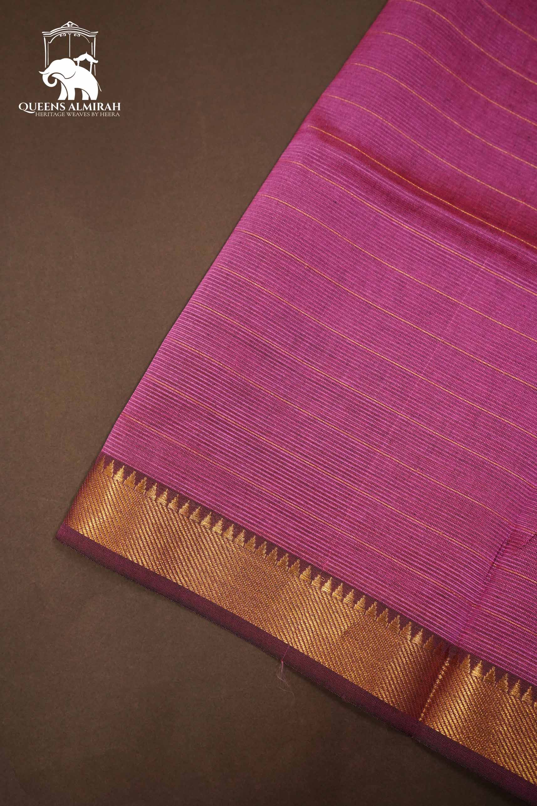 TEAL GREEN WITH CHECKS MANGALGIRI SAREE - Queens Jewel Emporium