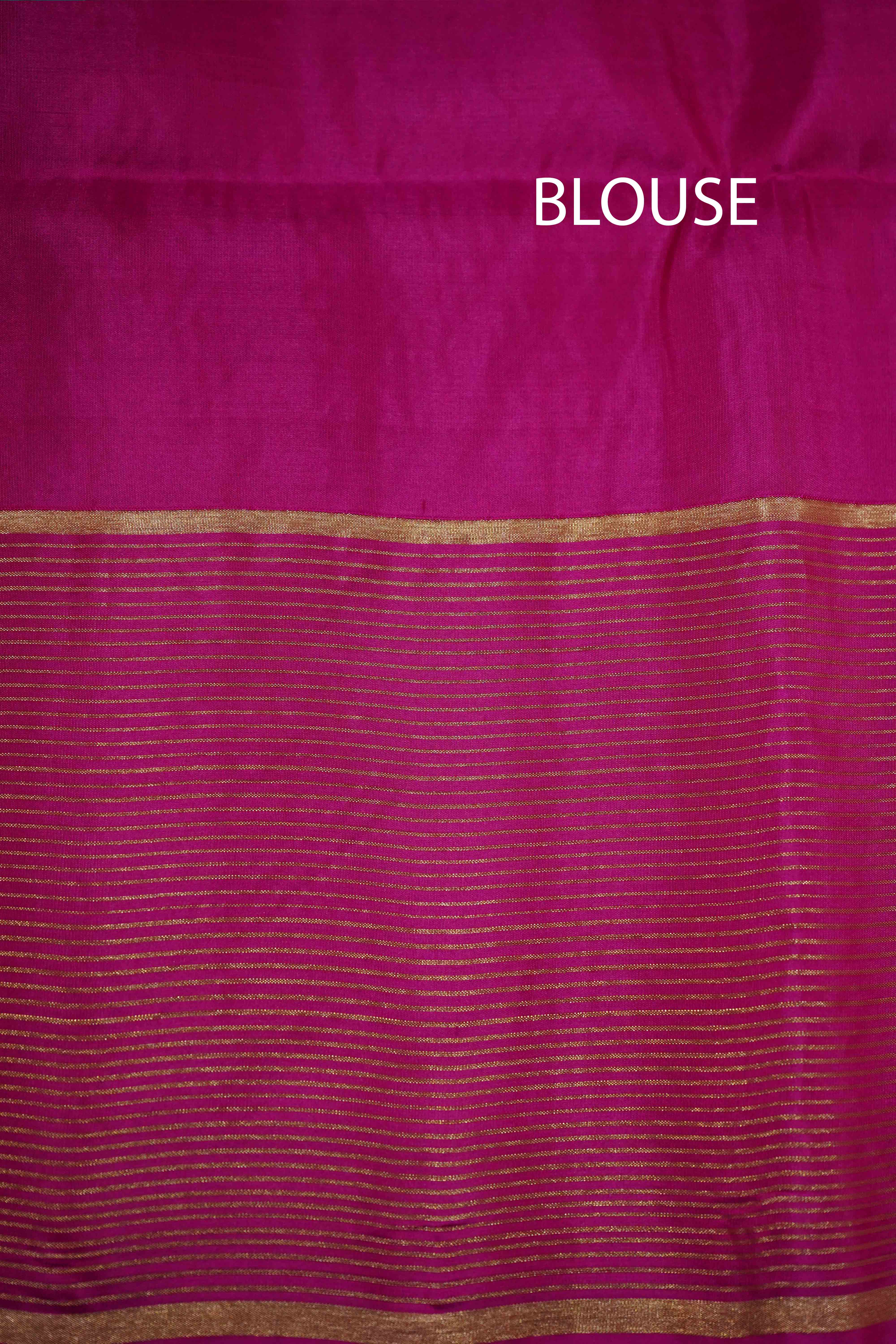TURQUOISE BLUE WITH PURPLE PURE KANCHI SOFT SILK SAREE - Queens Jewel Emporium