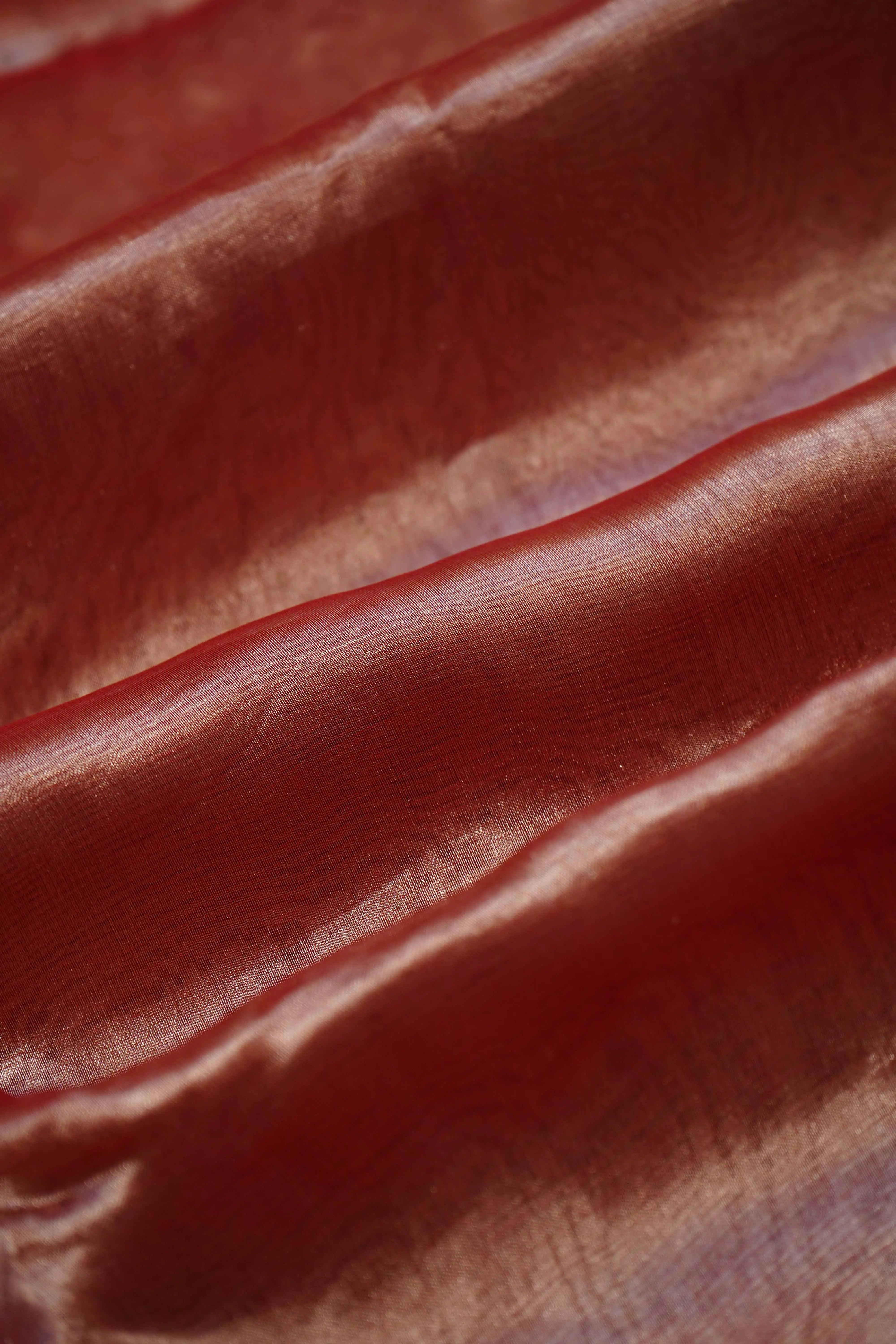 TERRACOTTA ORANGE PURE BANARASI SILK SAREE - Queens Jewel Emporium
