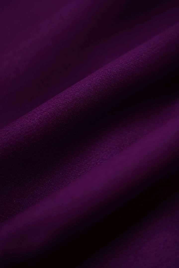PLUM PURPLE WITH DEEP GREEN MYSORE SILK SAREE - Queens Jewel Emporium