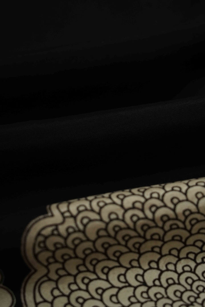 BLACK WITH WHITE MANGALGIRI SAREE 25 - Queens Jewel Emporium