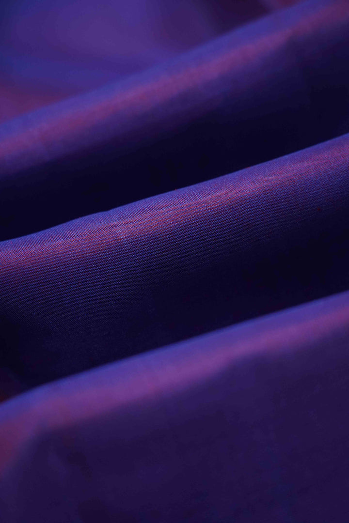 BRINJAL PURPLE WITH CORAL RED PURE KANCHIVARAM SILK SAREE - Queens Jewel Emporium