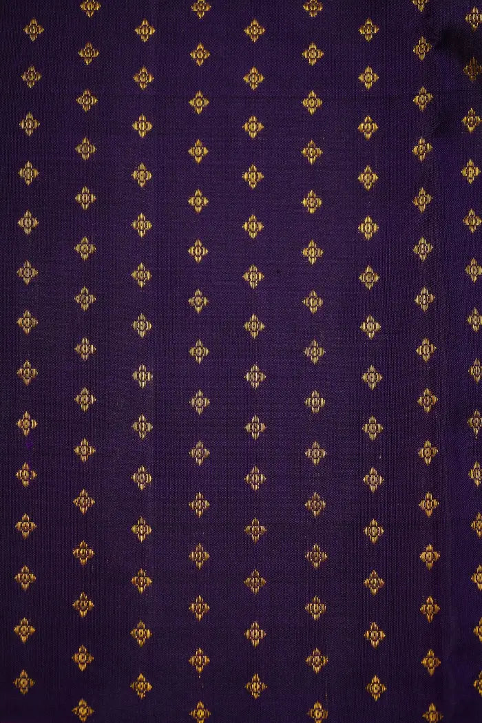 VIOLENT VIOLET WITH DARK MAGENTA PURE KANCHIVARAM SILK SAREE - Queens Jewel Emporium