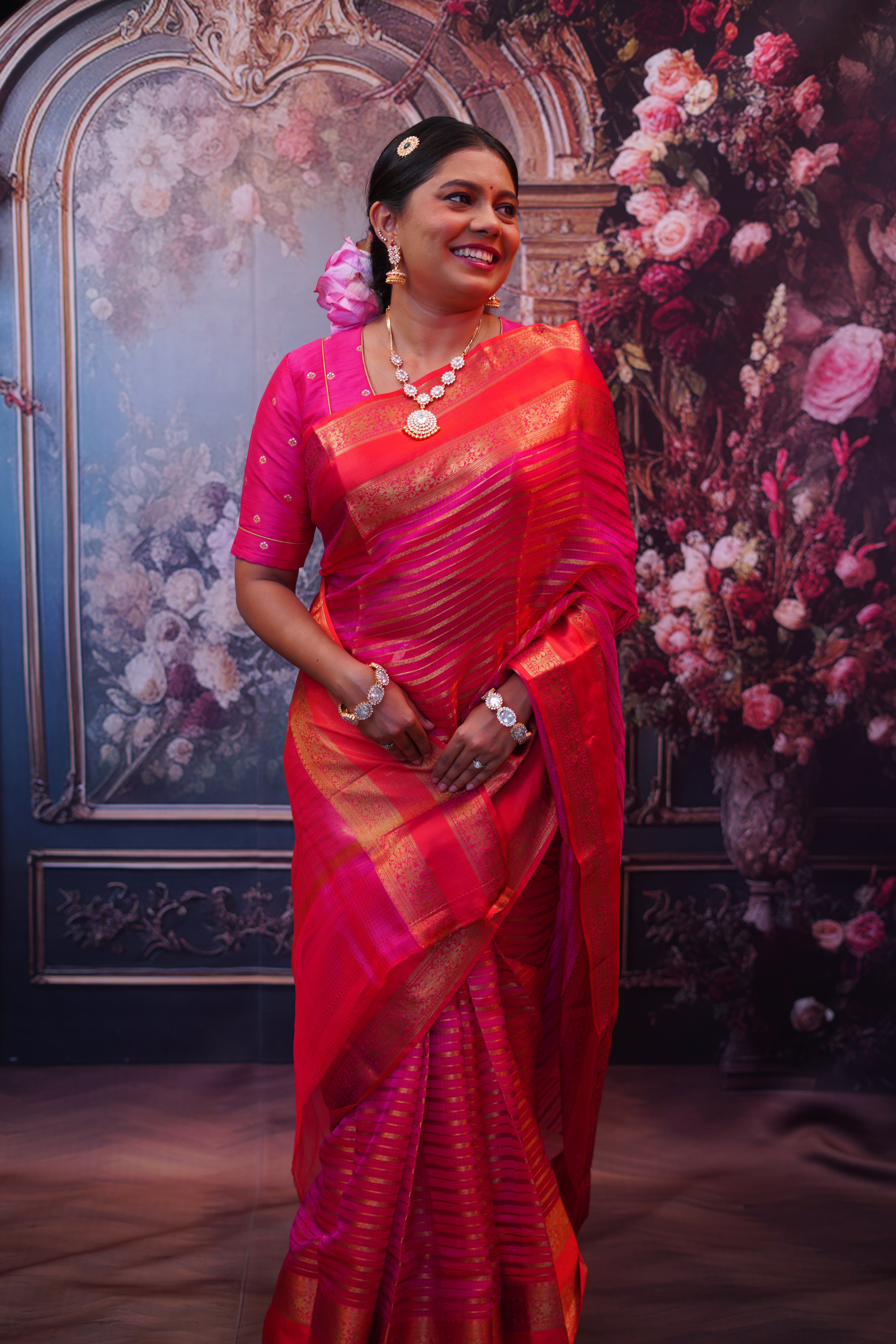 Saree & Shine Look