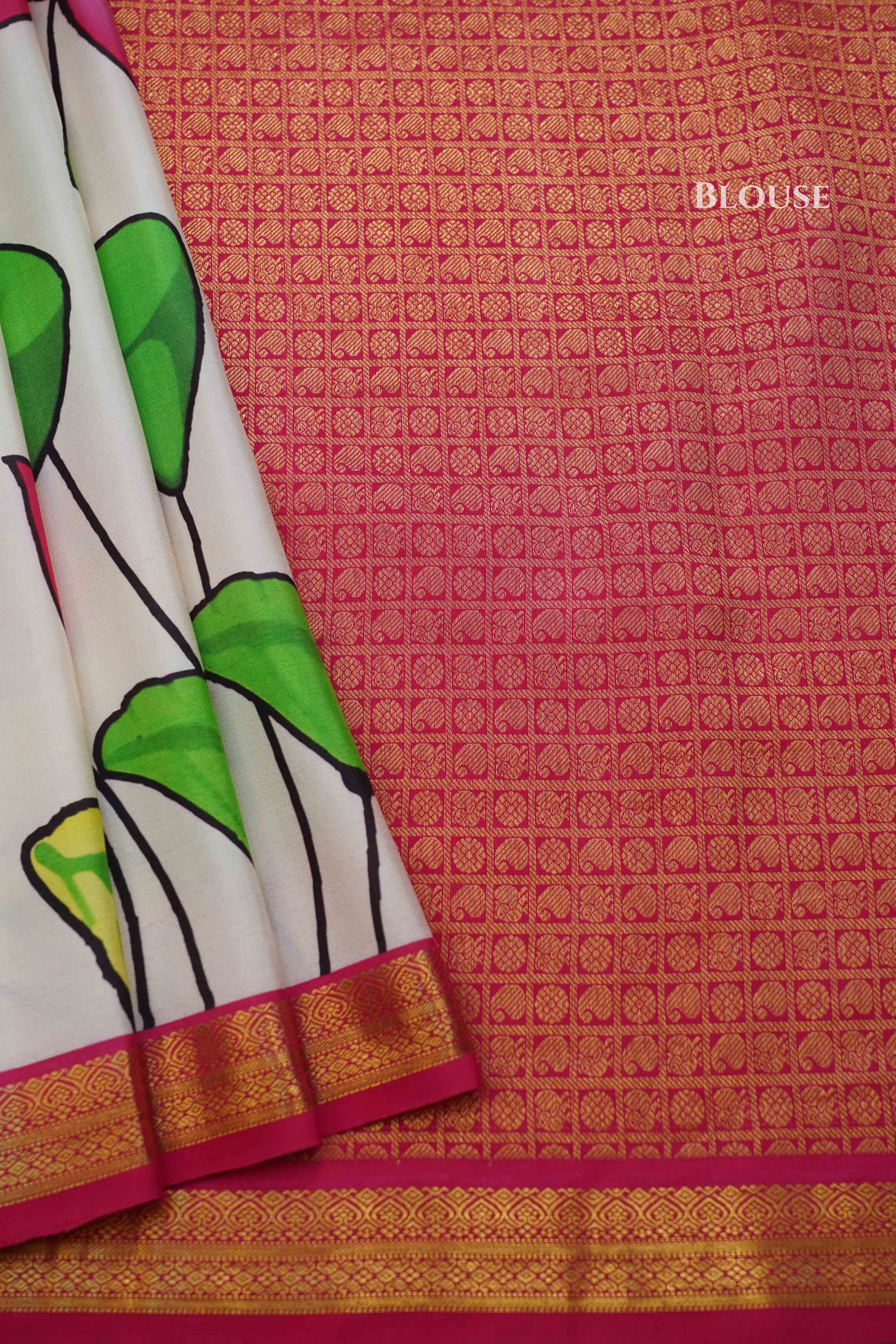 Venpattu Pure Kanchivaram Silk Saree QUEENS ALMIRAH