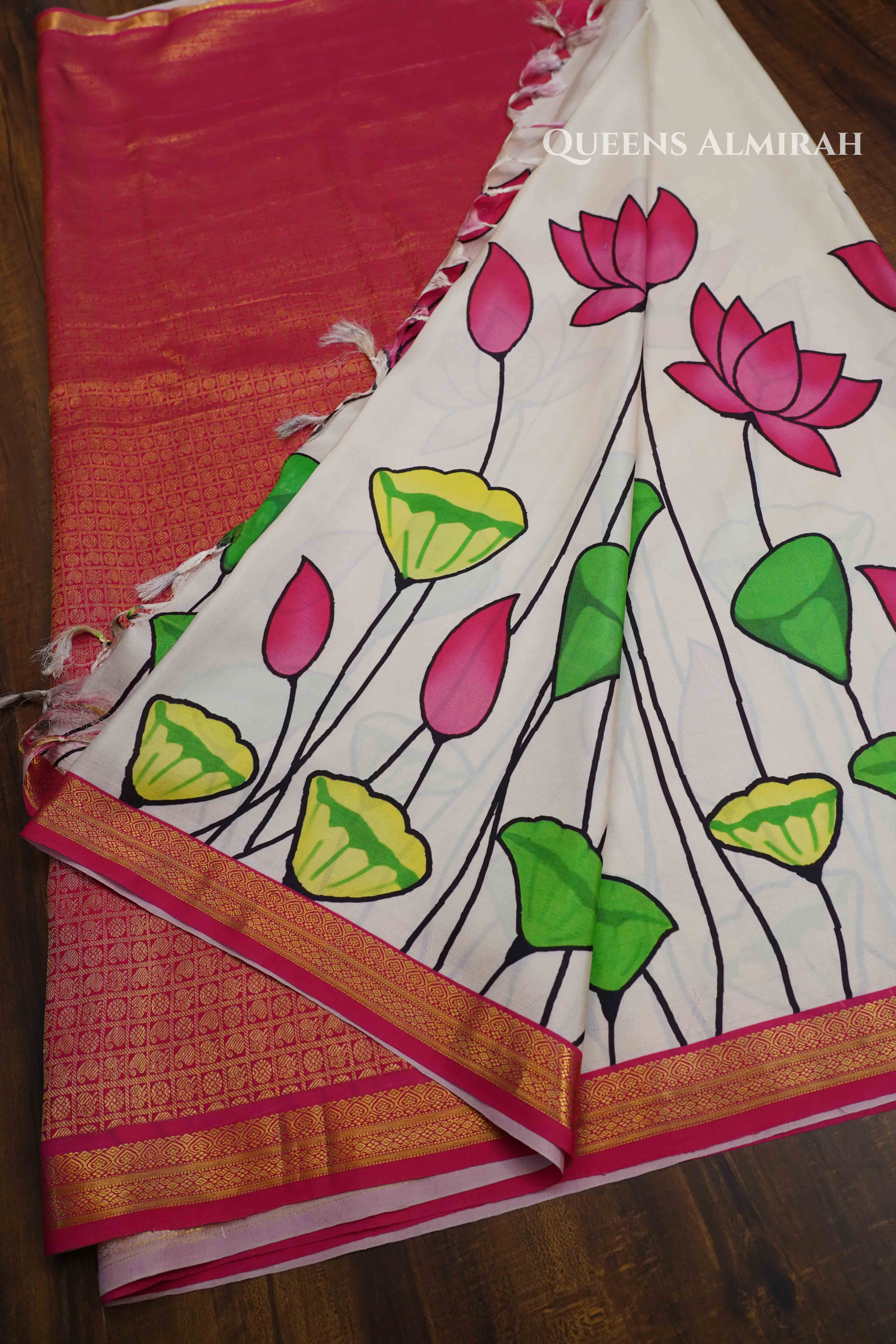 Venpattu Pure Kanchivaram Silk Saree QUEENS ALMIRAH