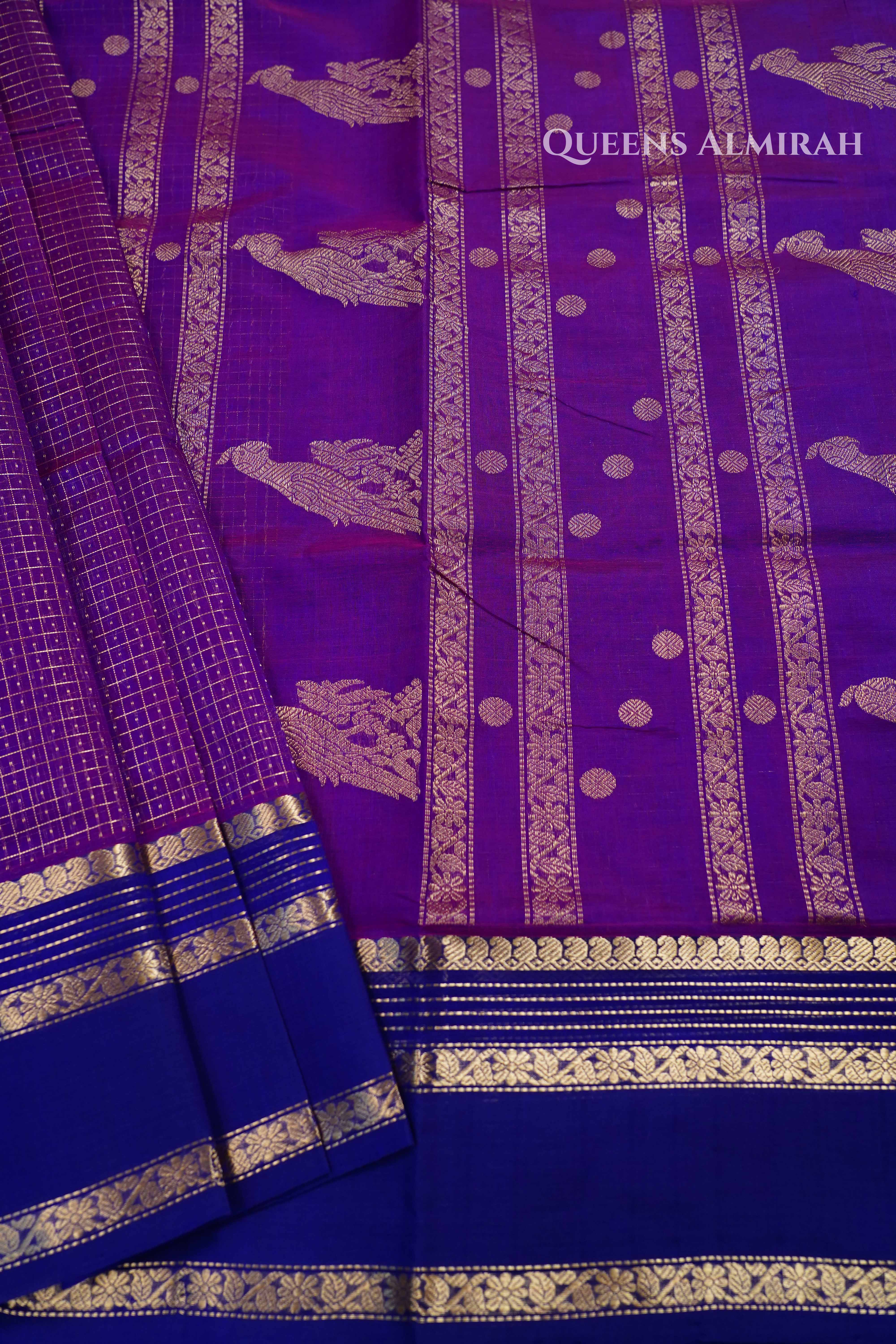 Violet Pure Kanchi Silk Cotton QUEENS ALMIRAH