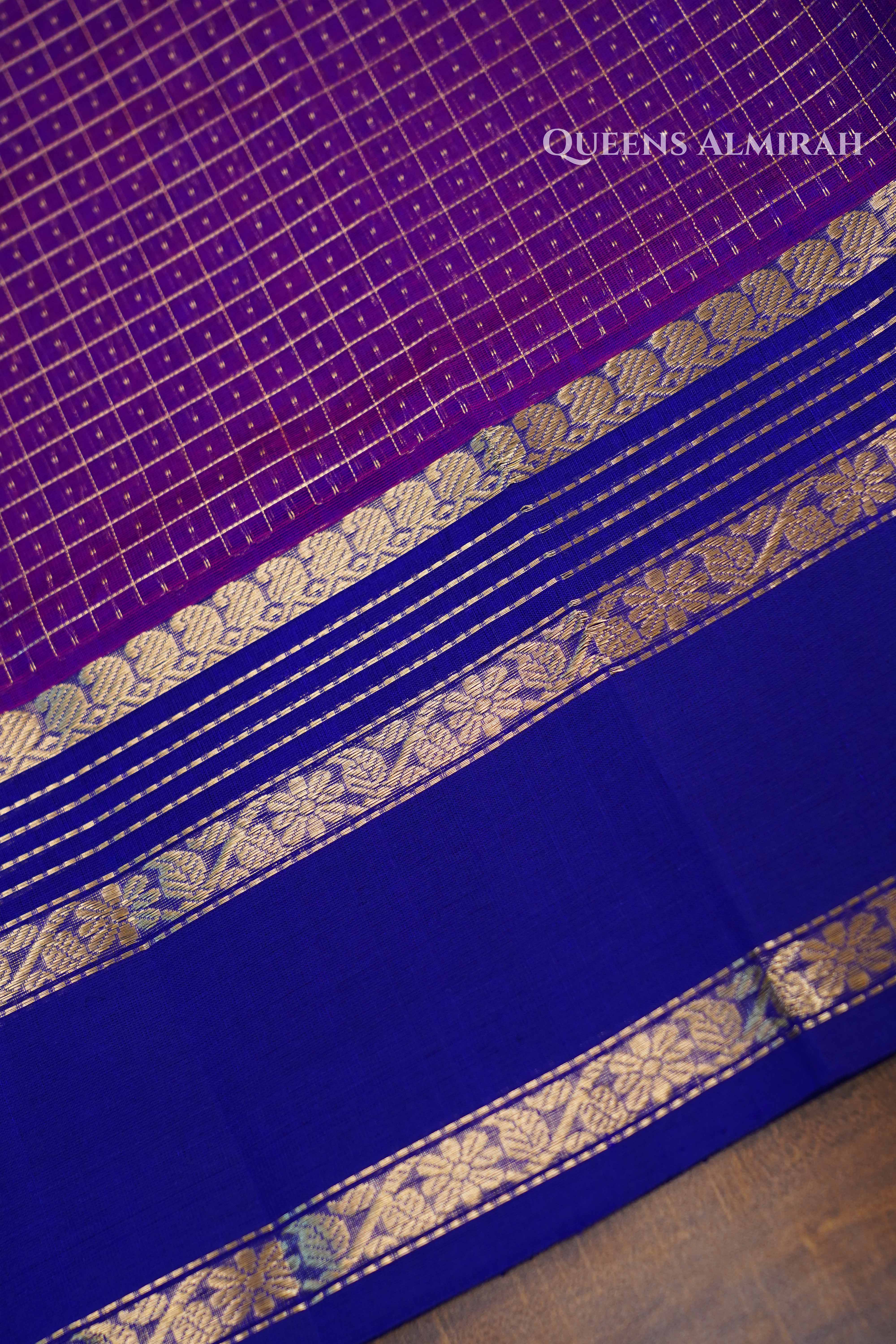 Violet Pure Kanchi Silk Cotton QUEENS ALMIRAH