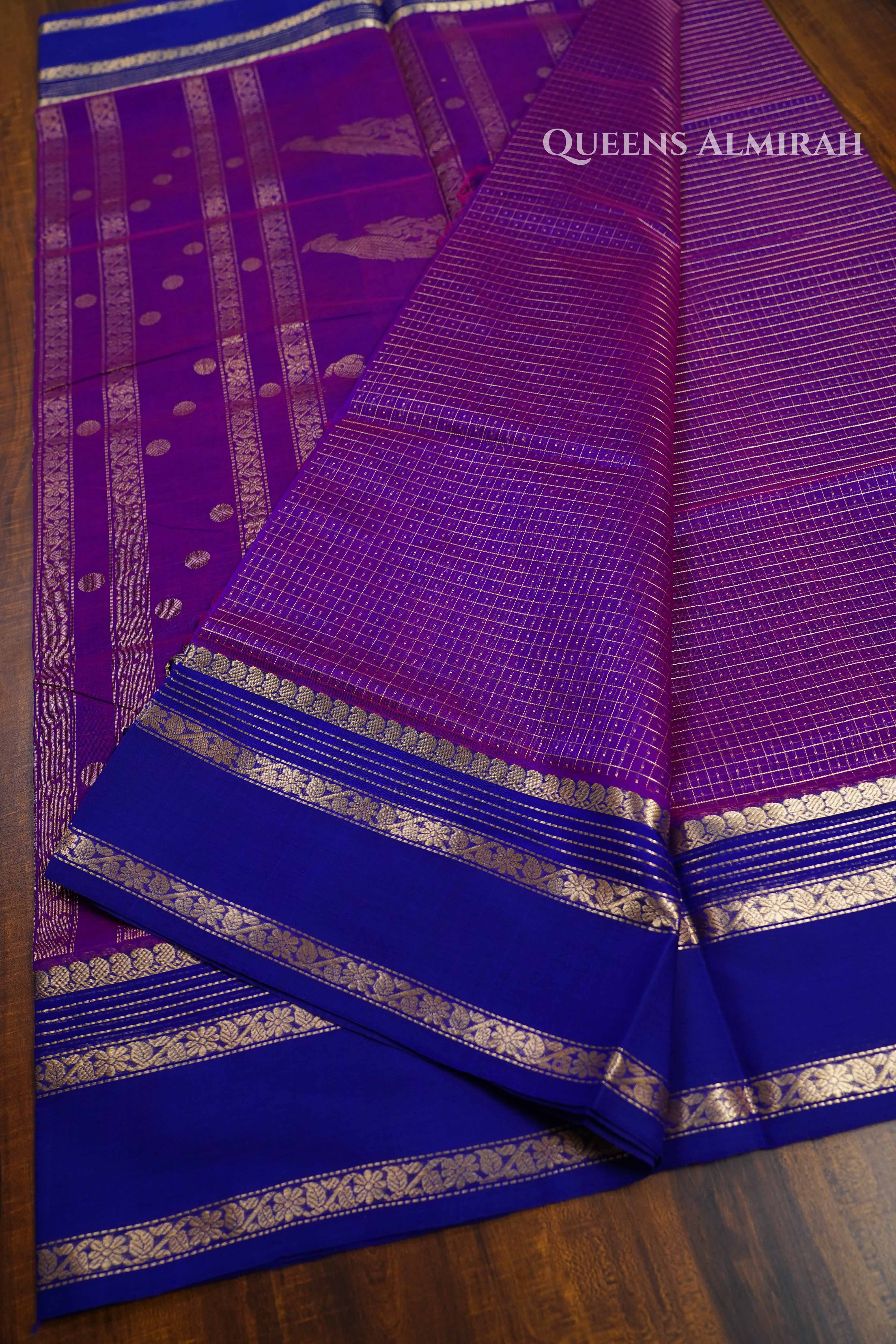 Violet Pure Kanchi Silk Cotton QUEENS ALMIRAH