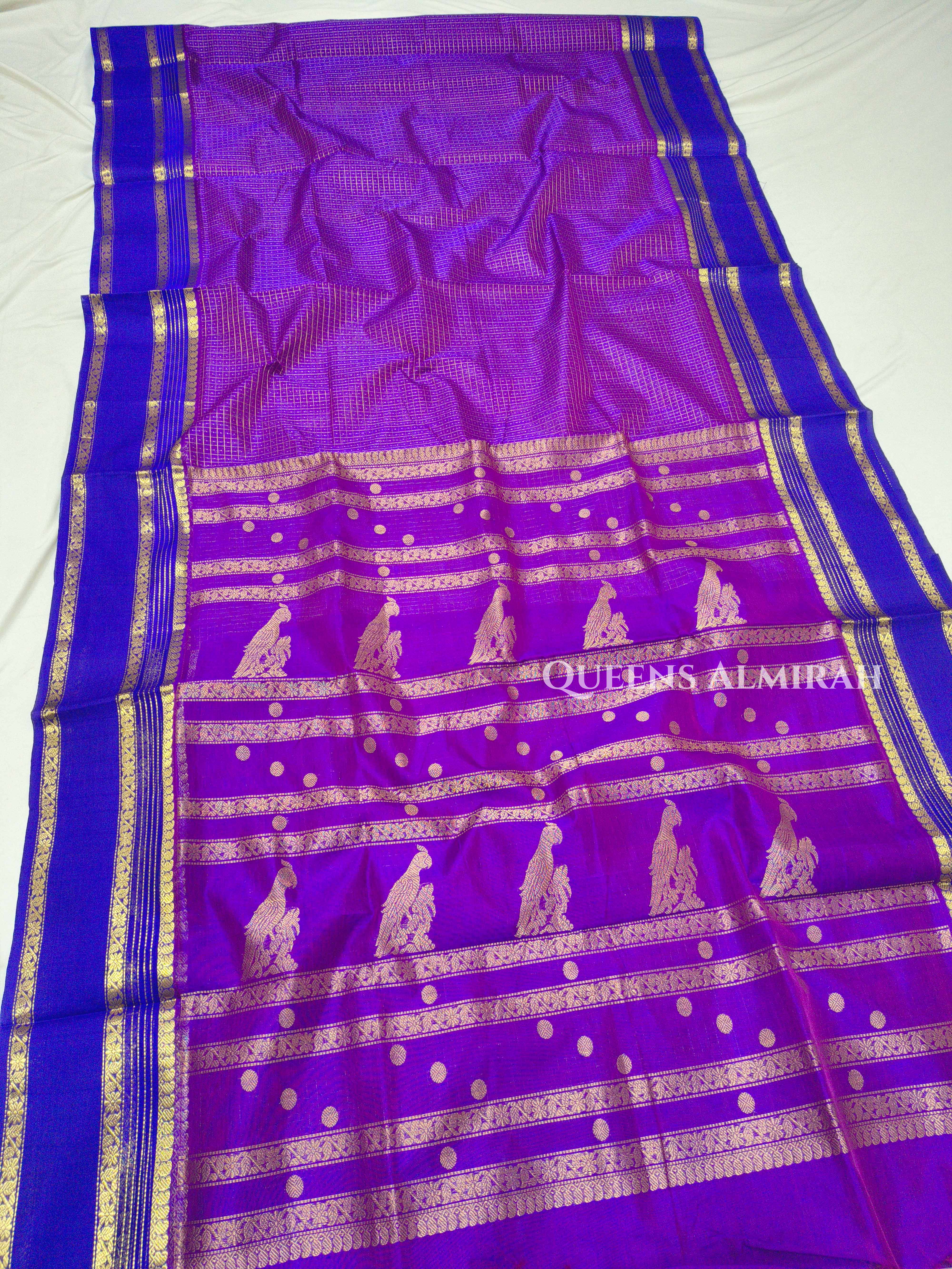 Violet Pure Kanchi Silk Cotton QUEENS ALMIRAH