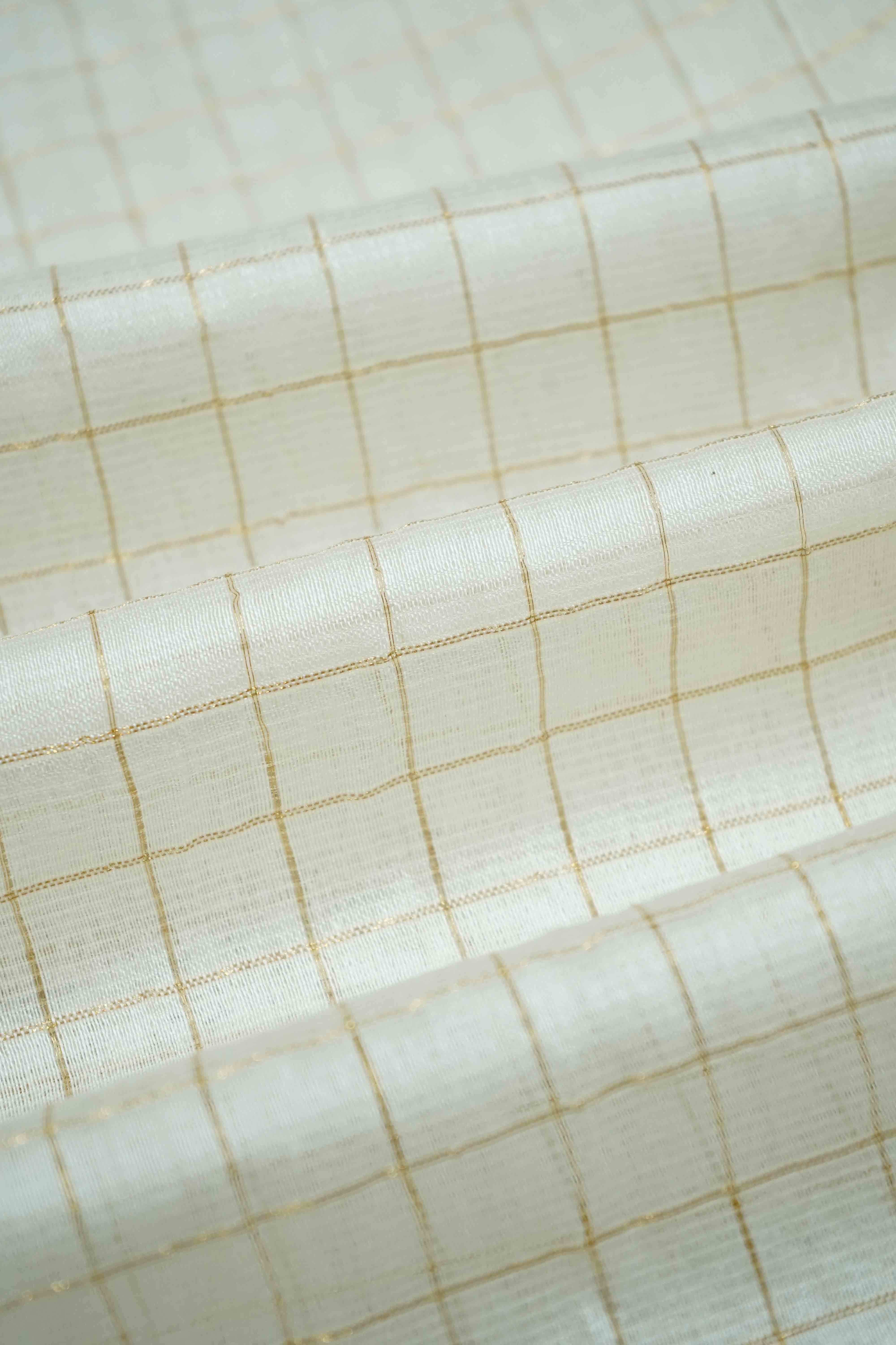 WHITE WITH DUSTY GREY  KALAMKARI BORDER MANGALGIRI SAREE - Queens Jewel Emporium
