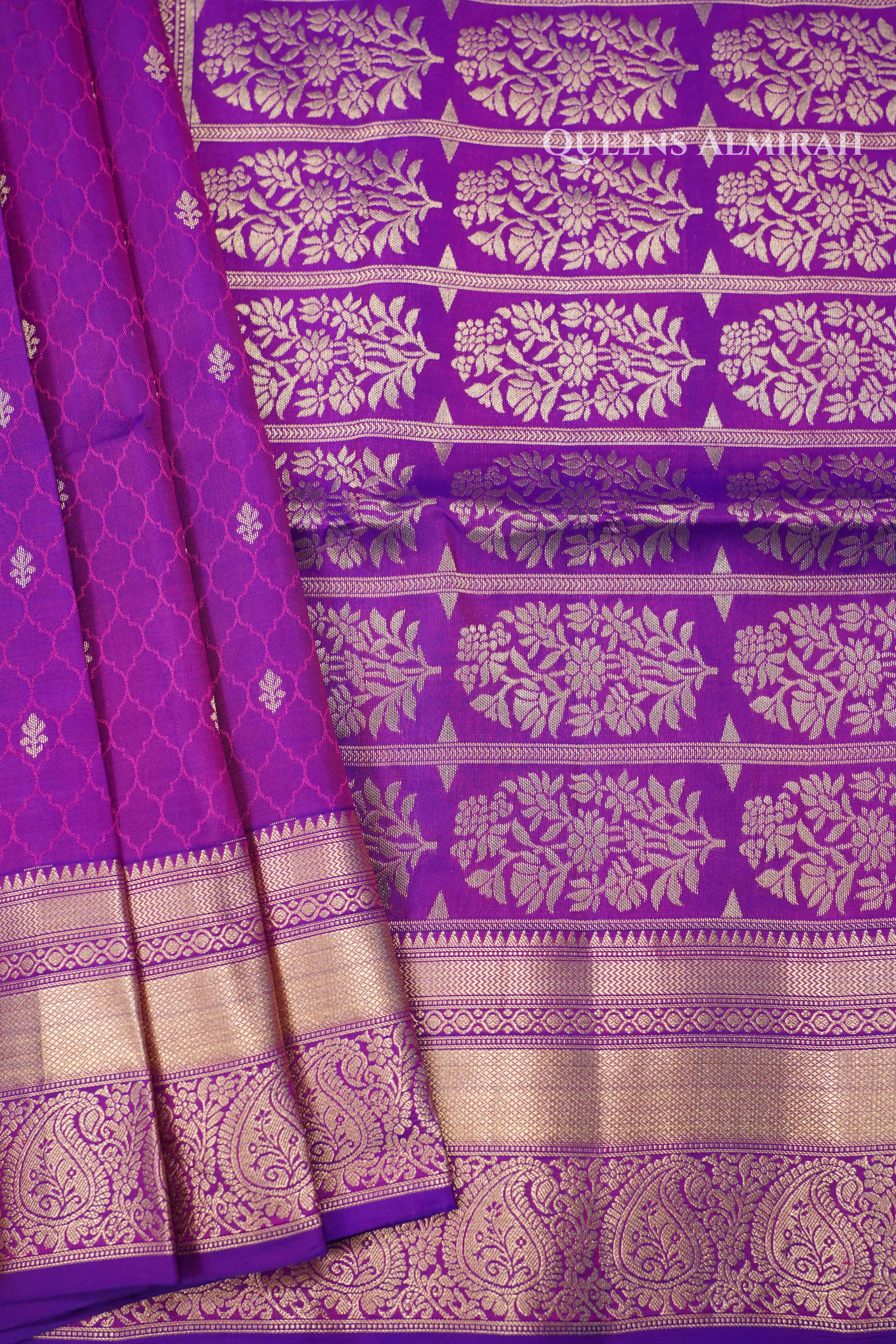 Warm Purple Pure Soft Silk Saree QUEENS ALMIRAH
