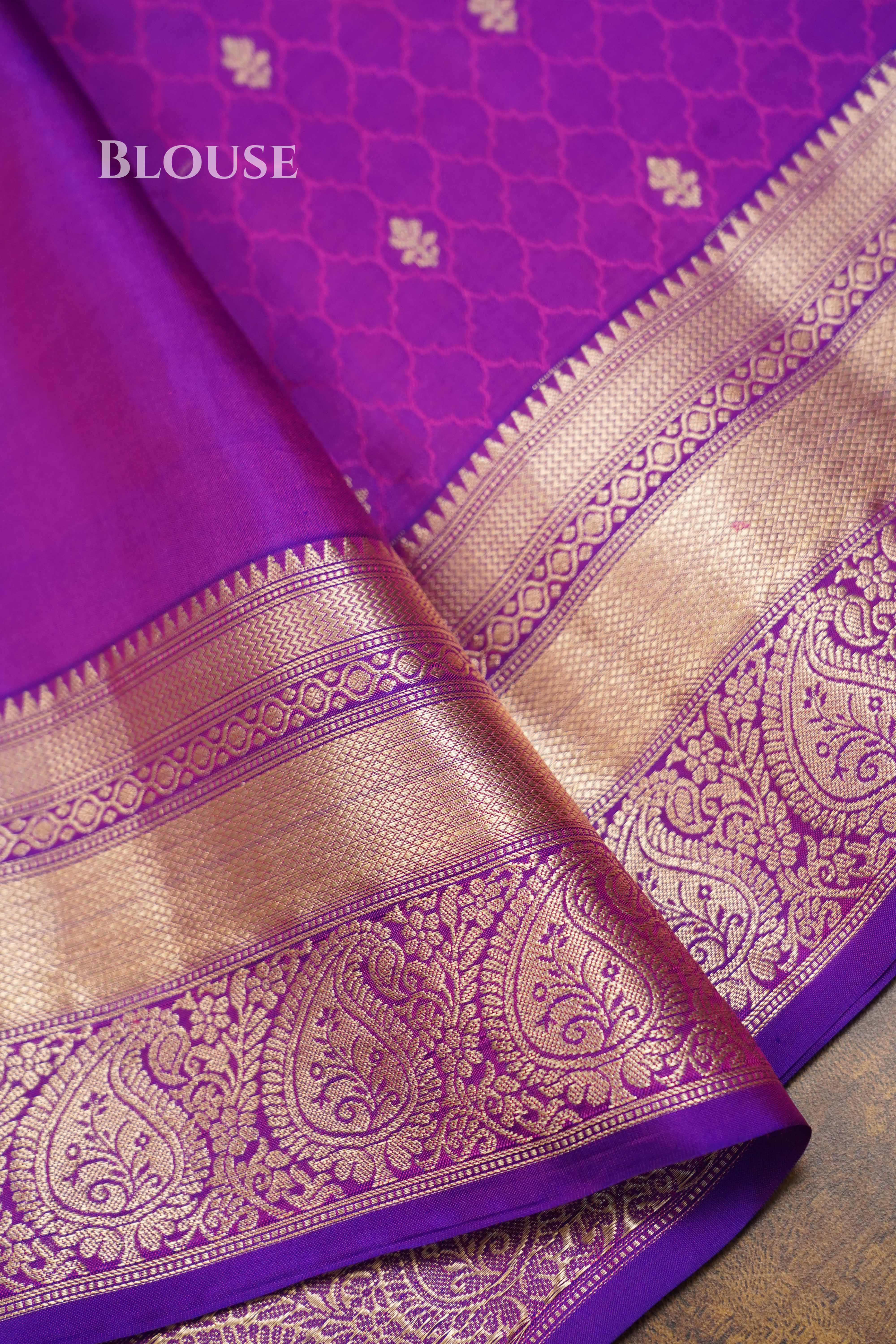 Warm Purple Pure Soft Silk Saree QUEENS ALMIRAH