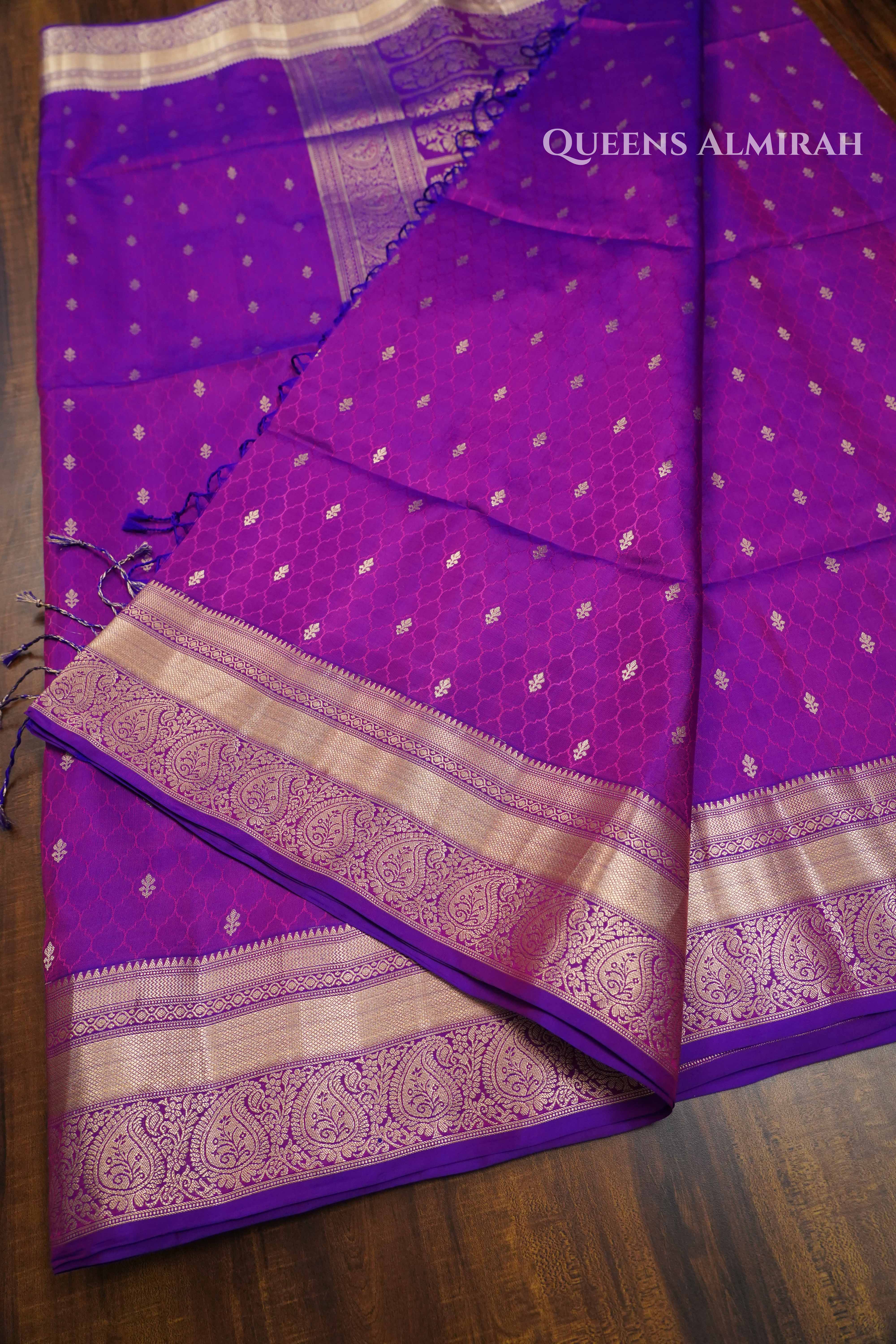 Warm Purple Pure Soft Silk Saree QUEENS ALMIRAH